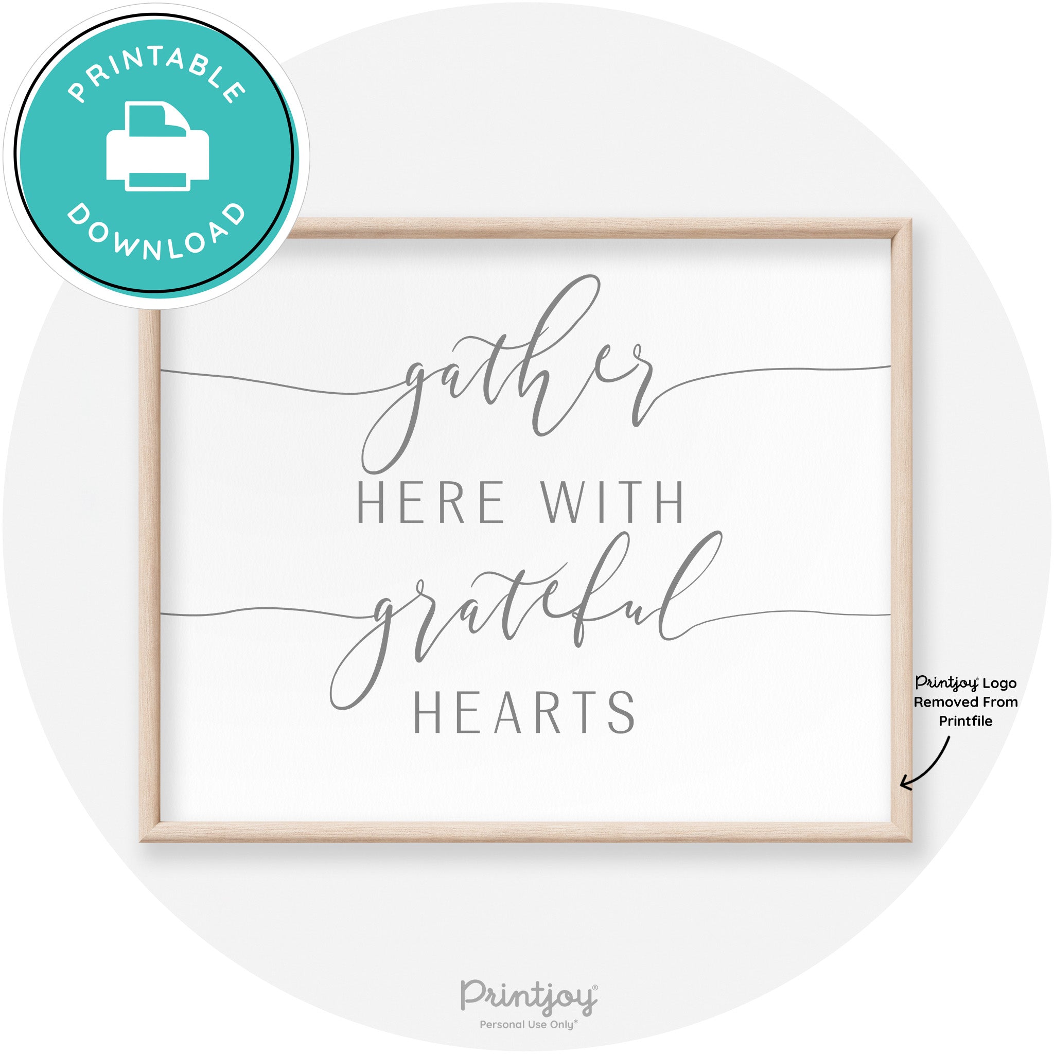 Gather Here Grateful Hearts Thanksgiving Transitional Art Free Printable - Printjoy