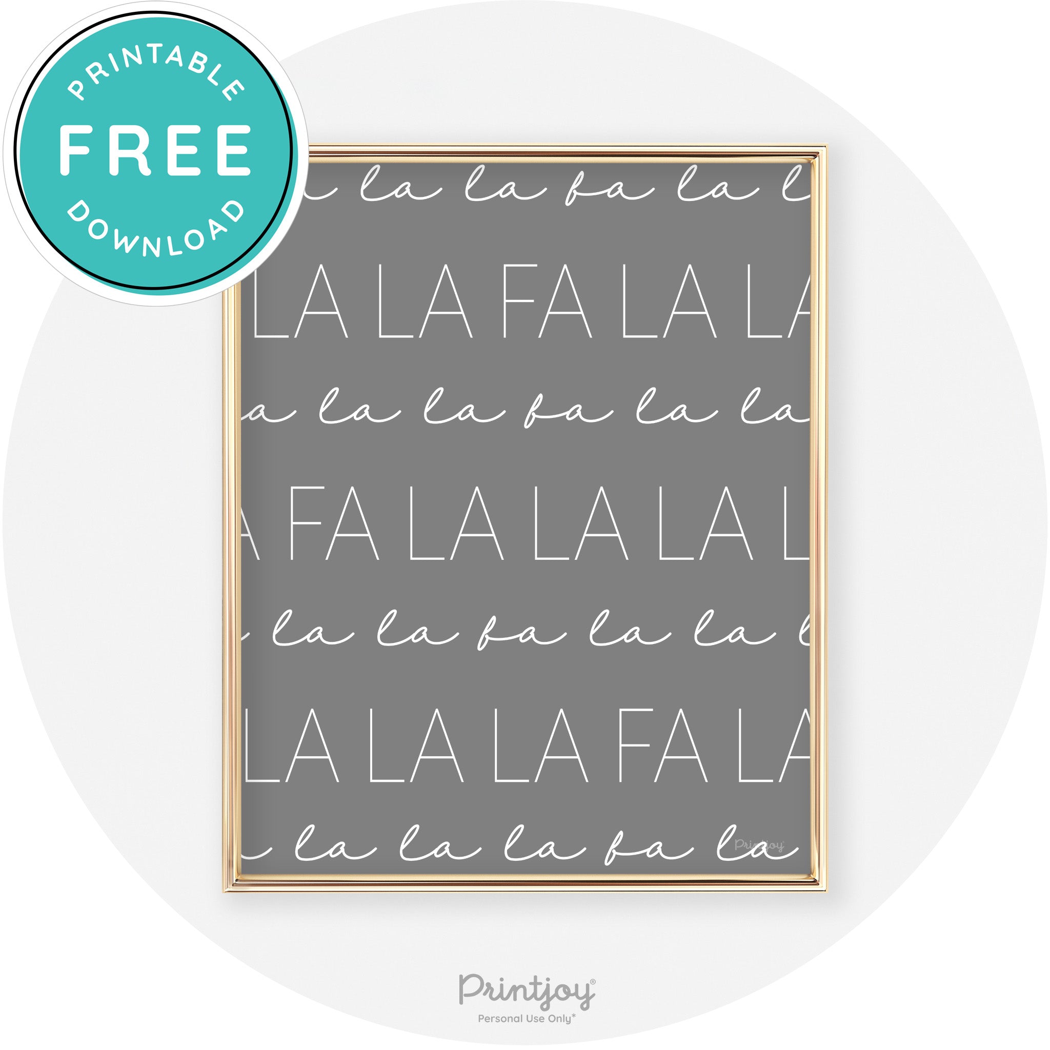 Fa La La Pattern Cute Modern Chic Wall Art Decor Free Printable - Printjoy