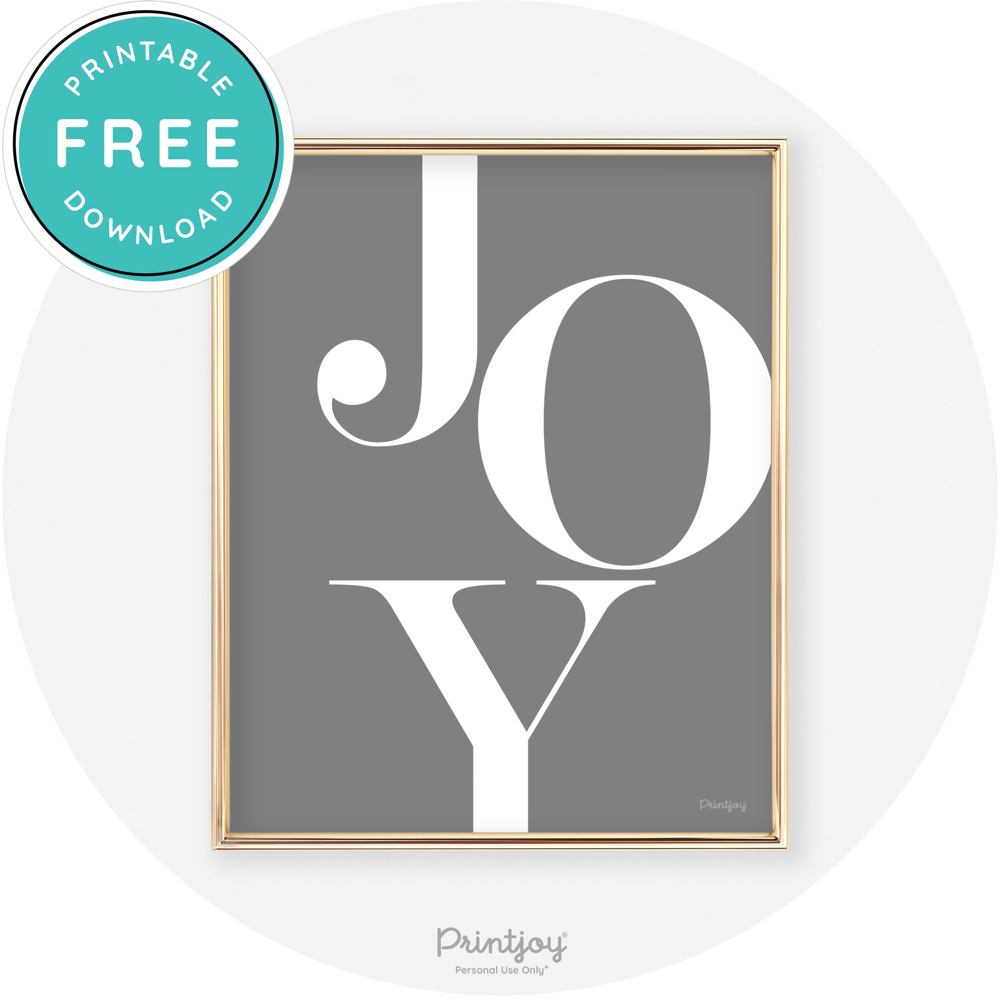 Joy Typography Cute Simple Modern Wall Art Decor Free Printable - Printjoy