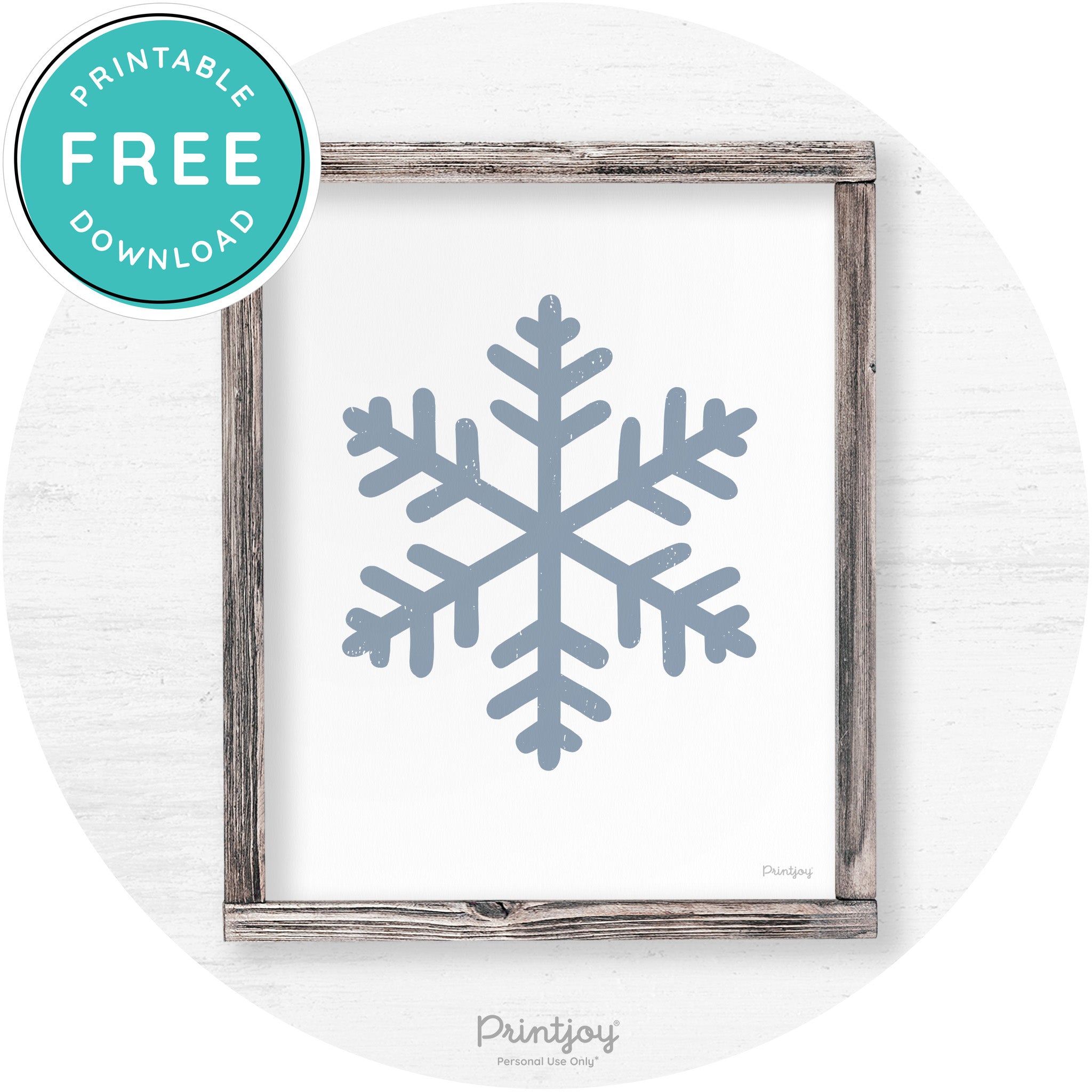 Snowflake Silhouette Winter Farmhouse Wall Art Decor Free Printable - Printjoy