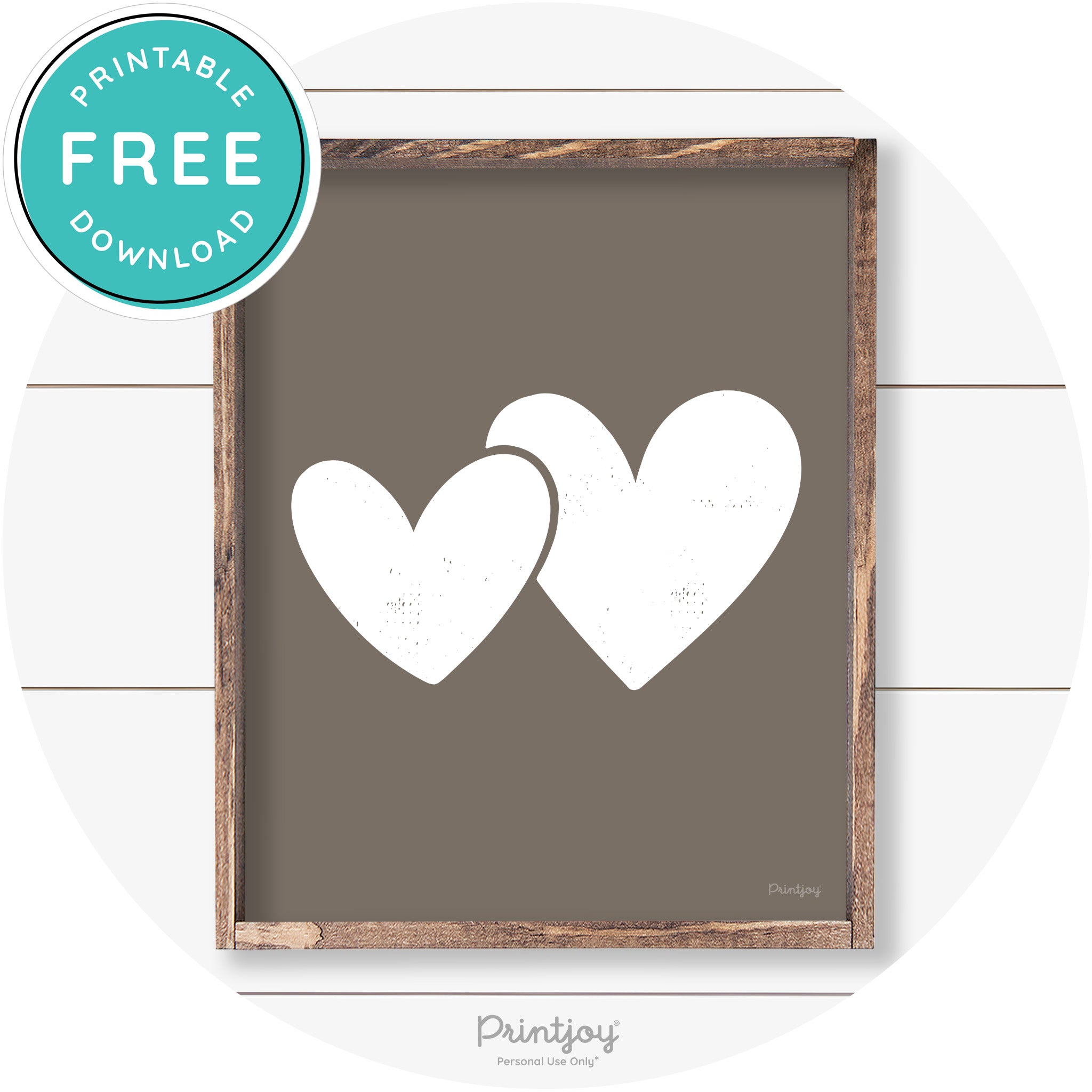 Heart Silhouettes Cute Couples Farmhouse Wall Art Free Printable
