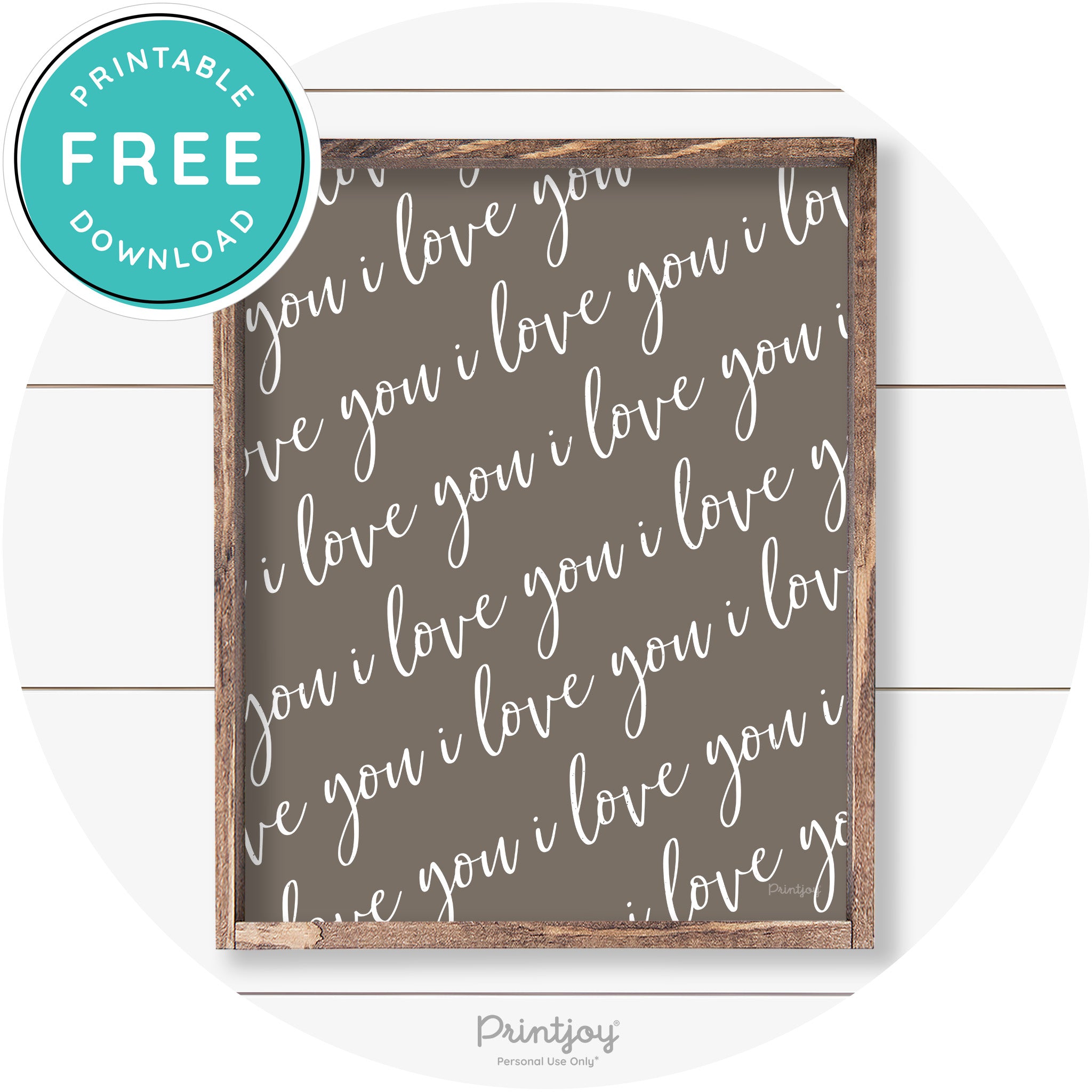 I Love You Pattern Cute Couples Farmhouse Wall Art Free Printable - Printjoy