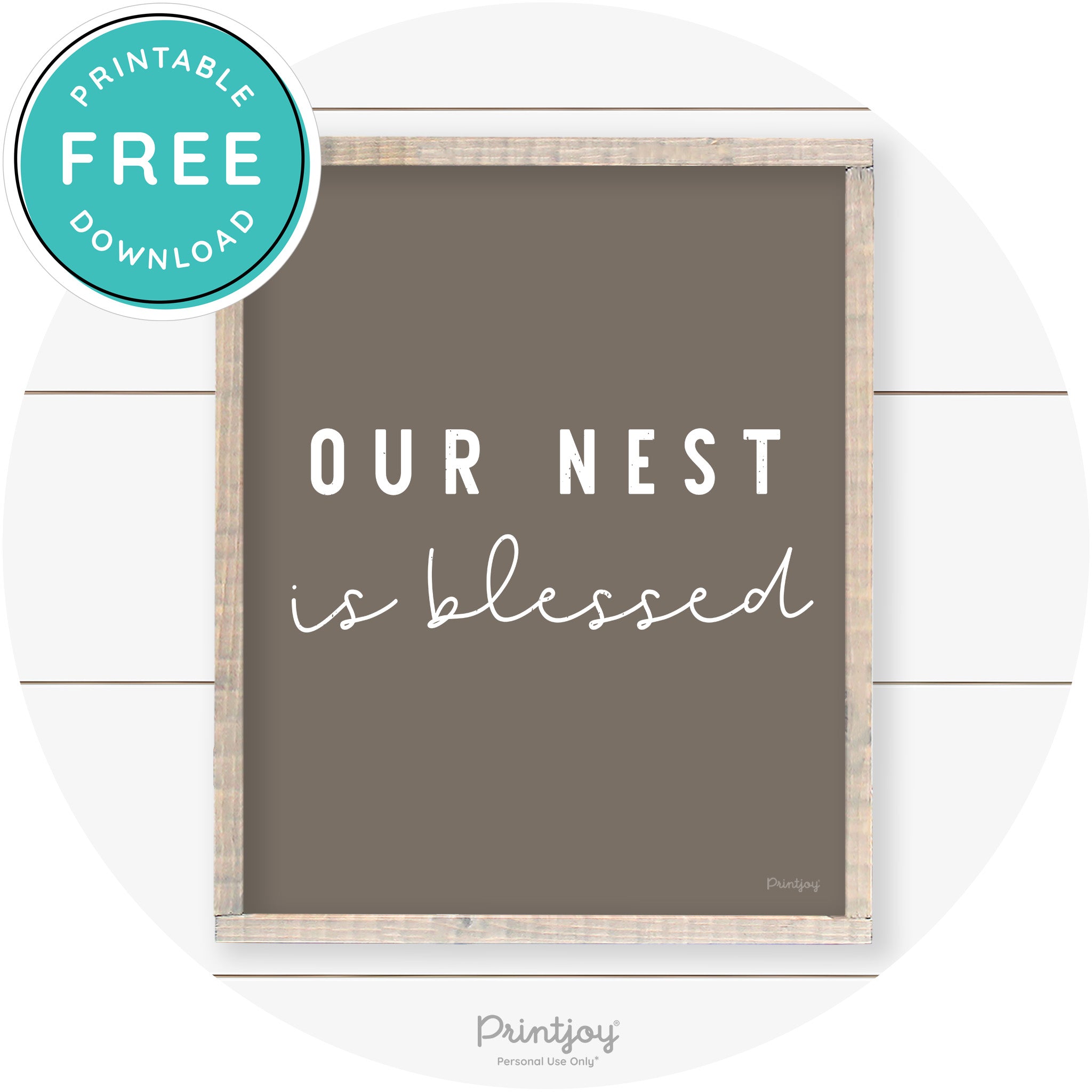 Our Nest Is Blessed Farmhouse Living Room Wall Art Free Printable - Printjoy