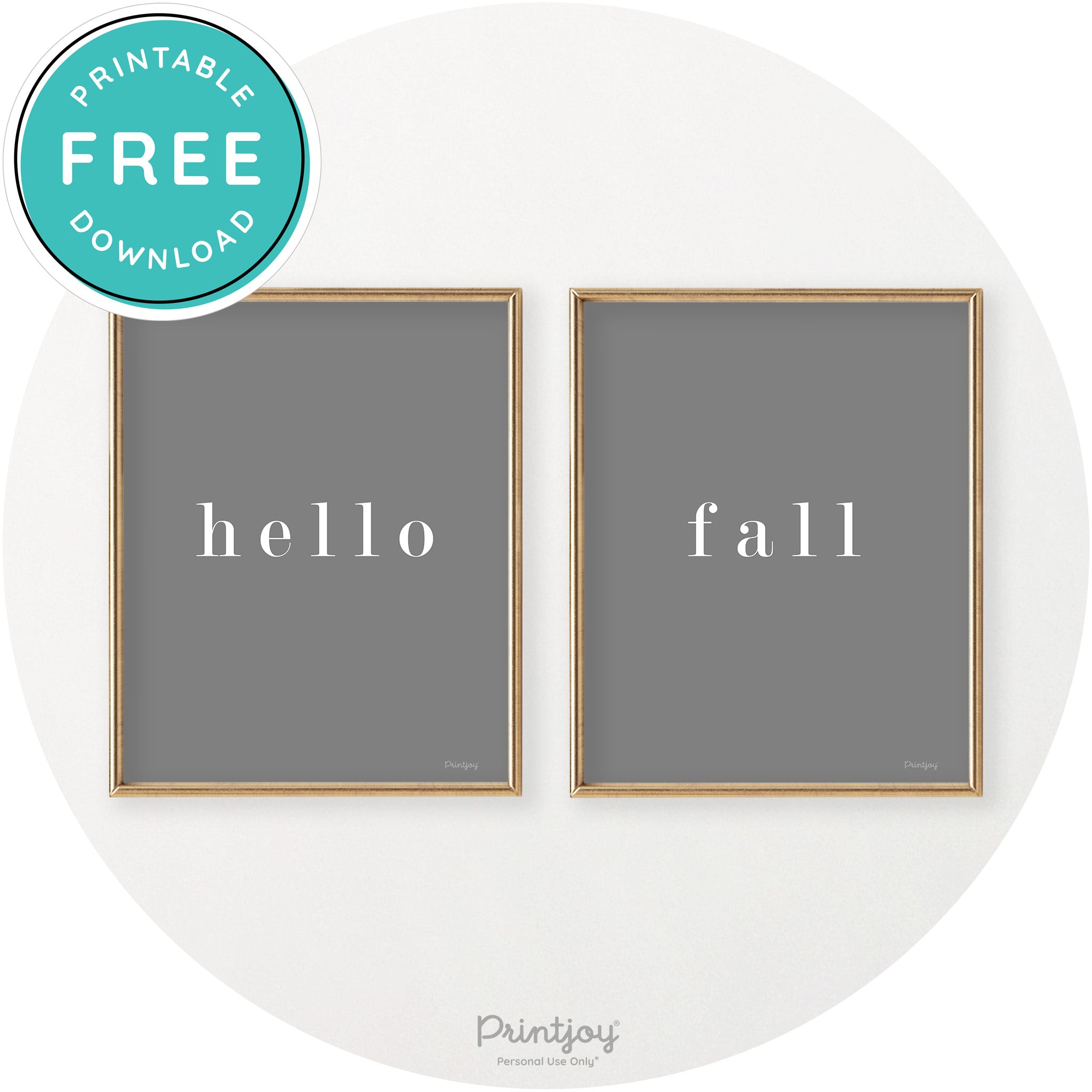 Hello Fall Set Of 2 Simple Modern Chic Wall Art Decor Free Printable - Printjoy
