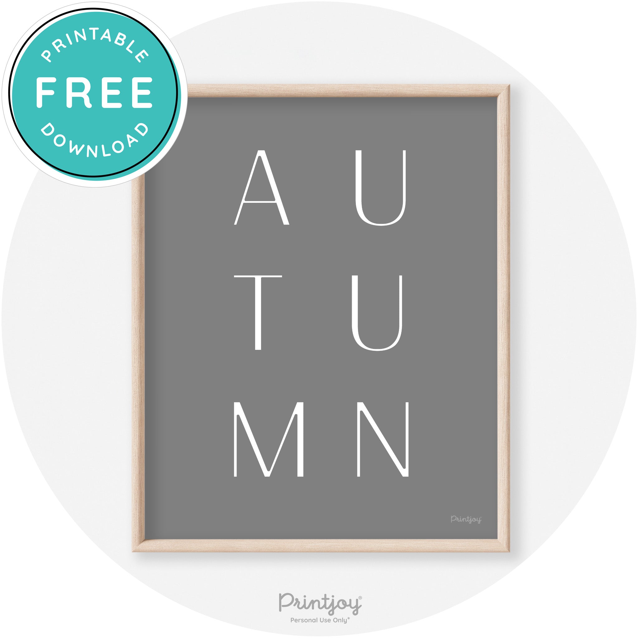 Autumn Letters Modern Transitional Fall Wall Art Decor Free Printable - Printjoy