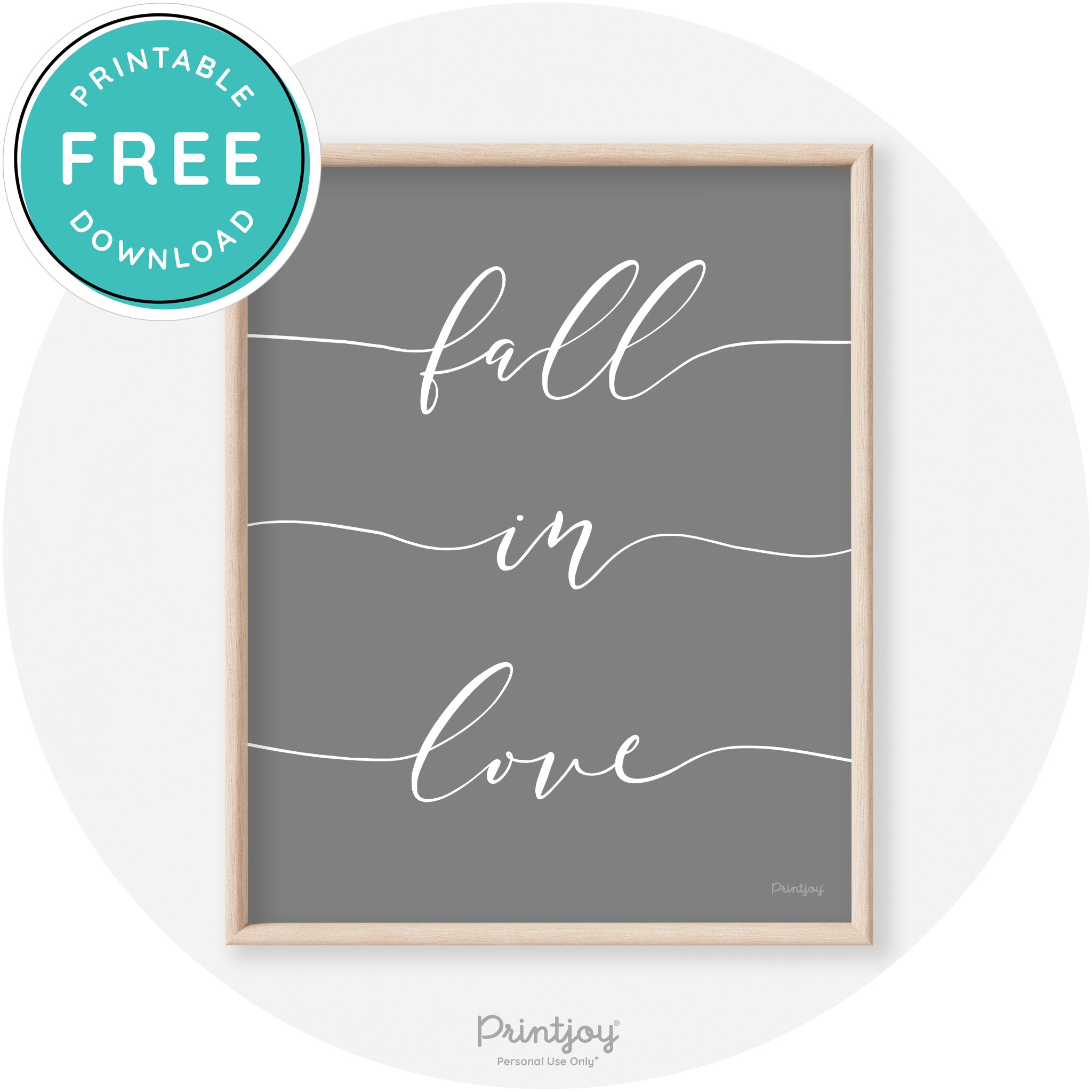 Fall In Love Autumn Modern Transitional Wall Art Decor Free Printable - Printjoy