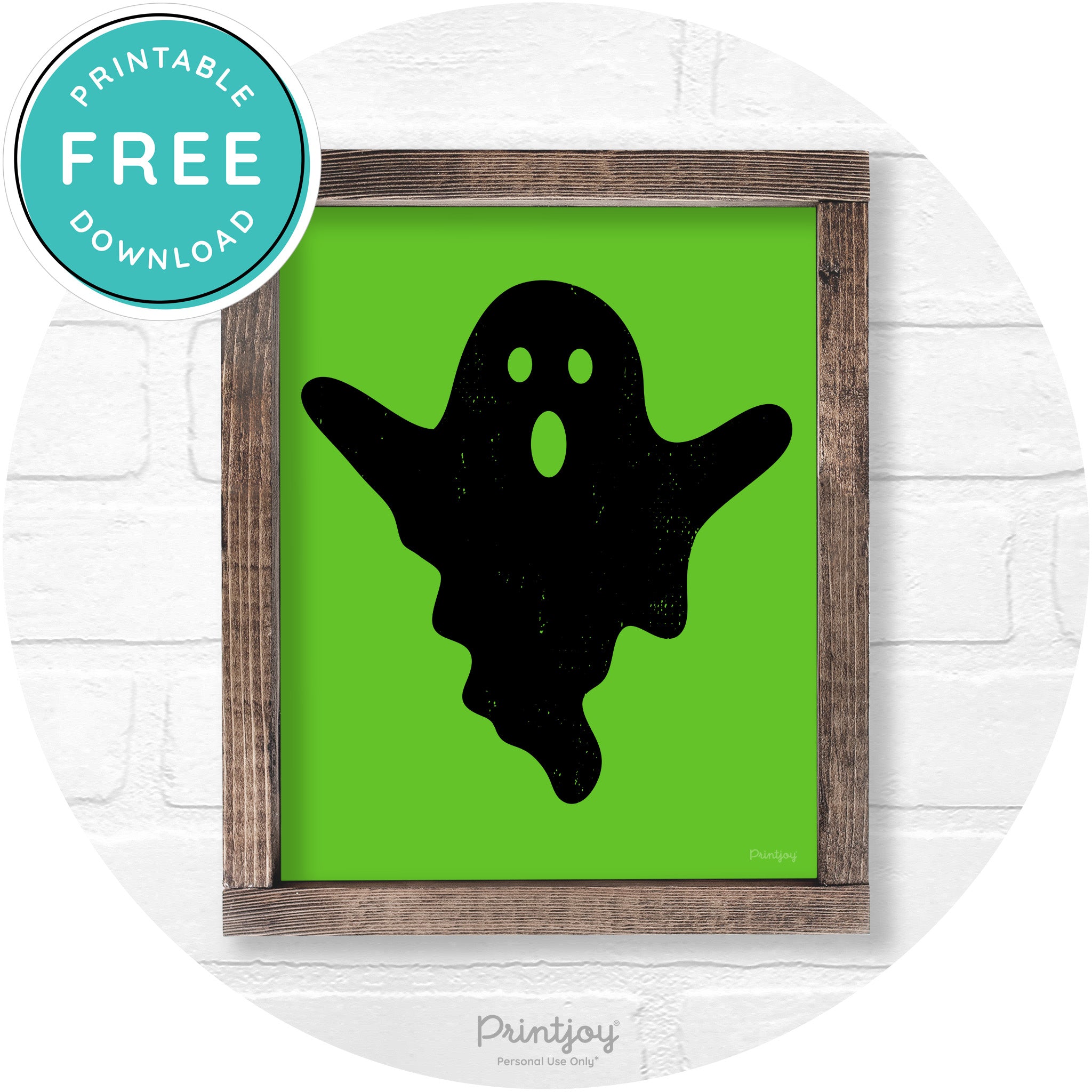 Halloween Cute Ghost Rustic Farmhouse Wall Art Free Printable - Printjoy