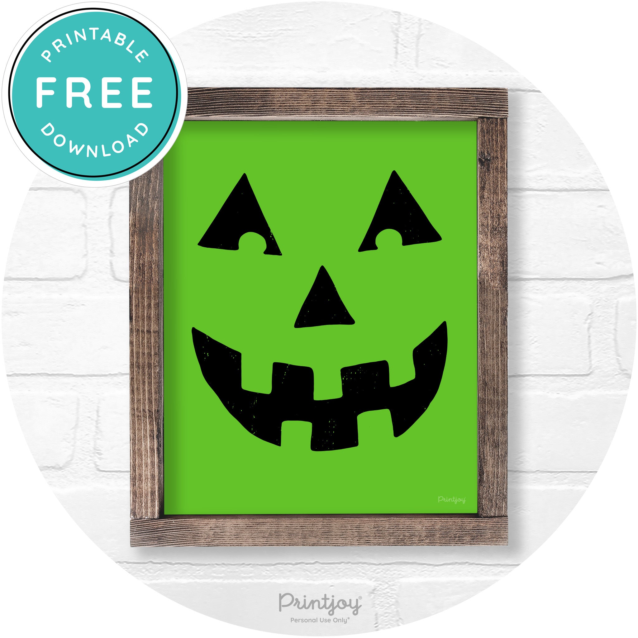 Jack O Lantern Halloween Rustic Farmhouse Wall Art Free Printable - Printjoy