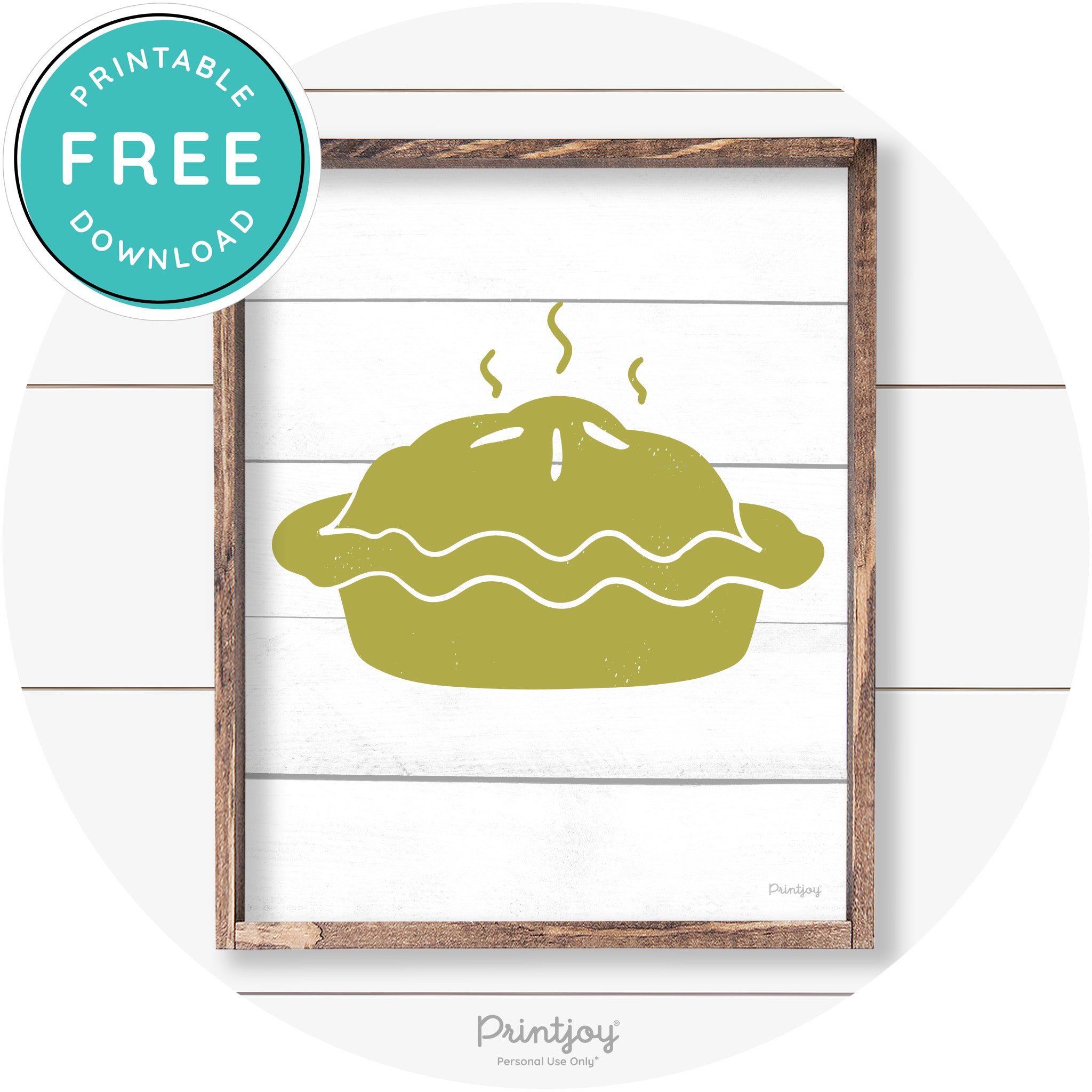 Pie Thanksgiving Desert Cute Farmhouse Wall Art Decor Free Printable - Printjoy