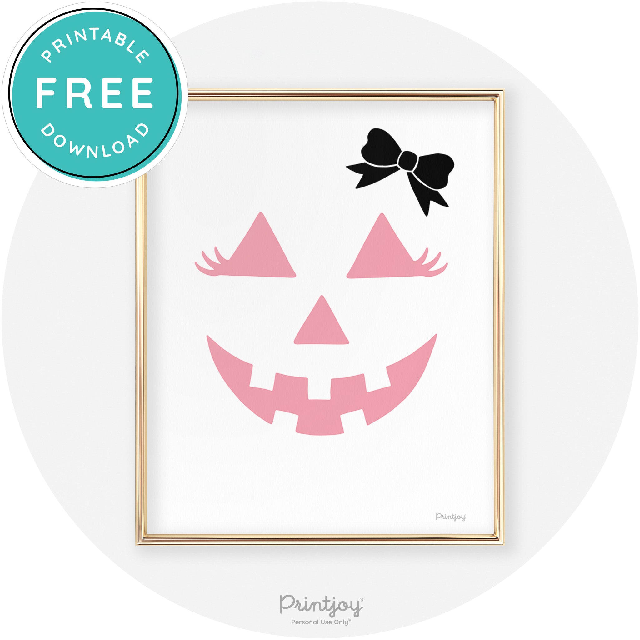 Girl Jack O Lantern Fun Cute Chic Halloween Wall Art Free Printable - Printjoy