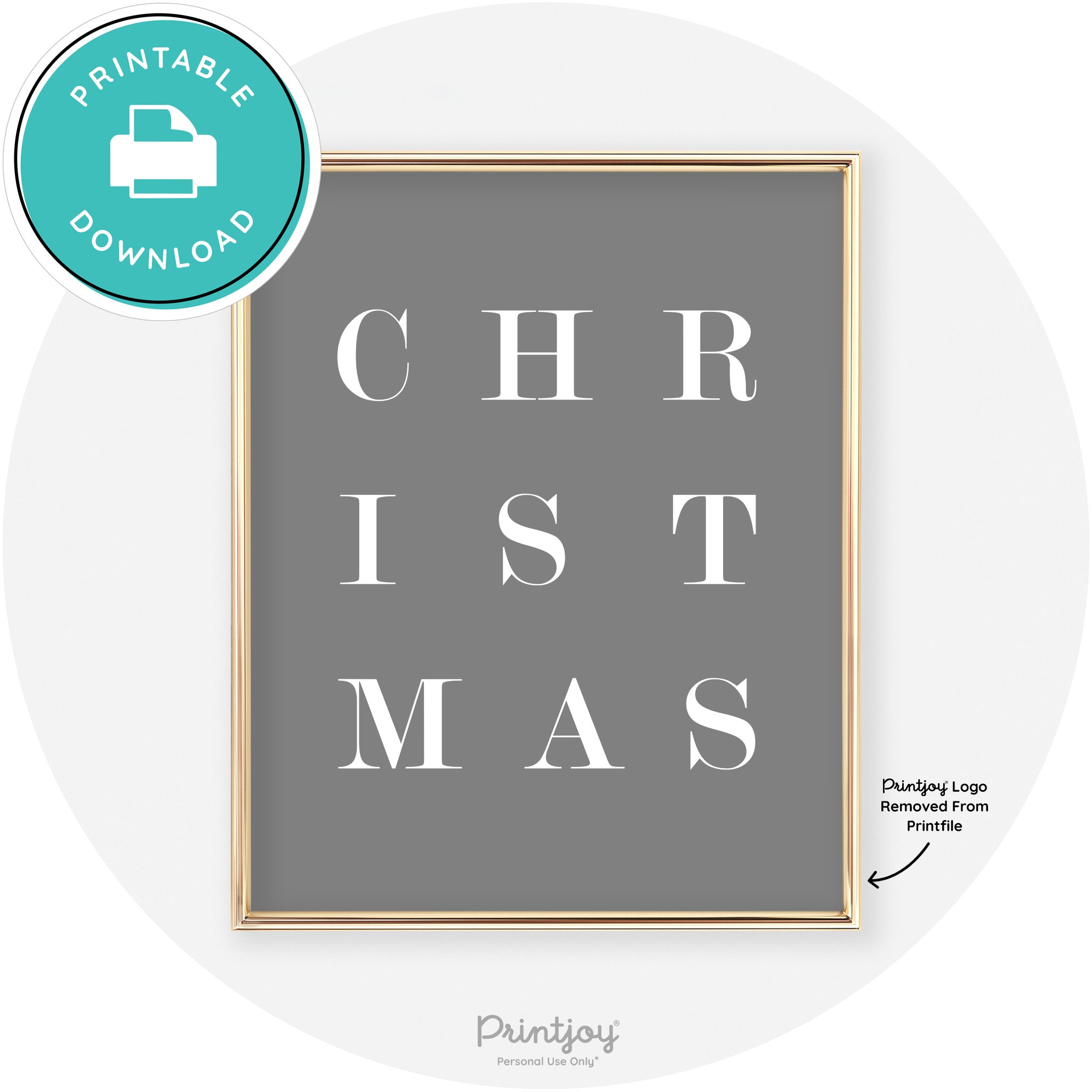 Christmas Typography Cute Modern Chic Decor Wall Art Free Printable - Printjoy