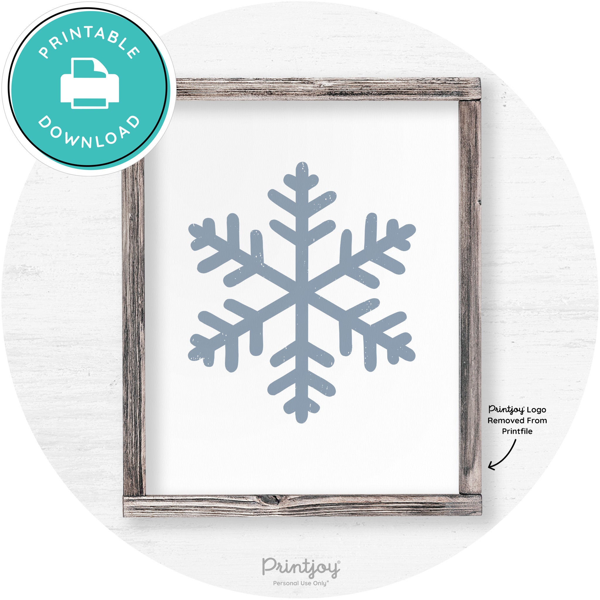 Snowflake Silhouette Winter Farmhouse Wall Art Decor Free Printable - Printjoy