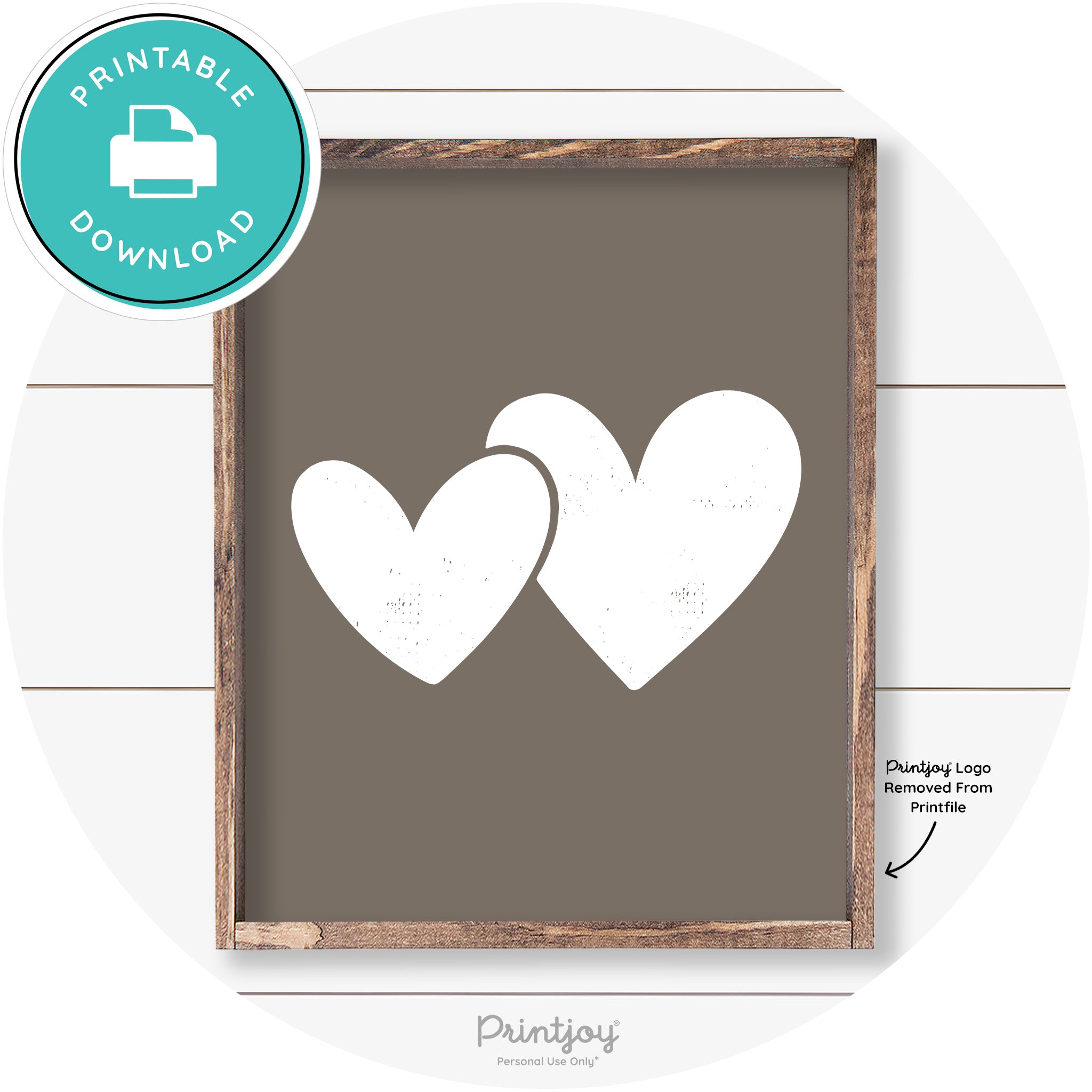 Heart Silhouettes Cute Couples Farmhouse Wall Art Free Printable