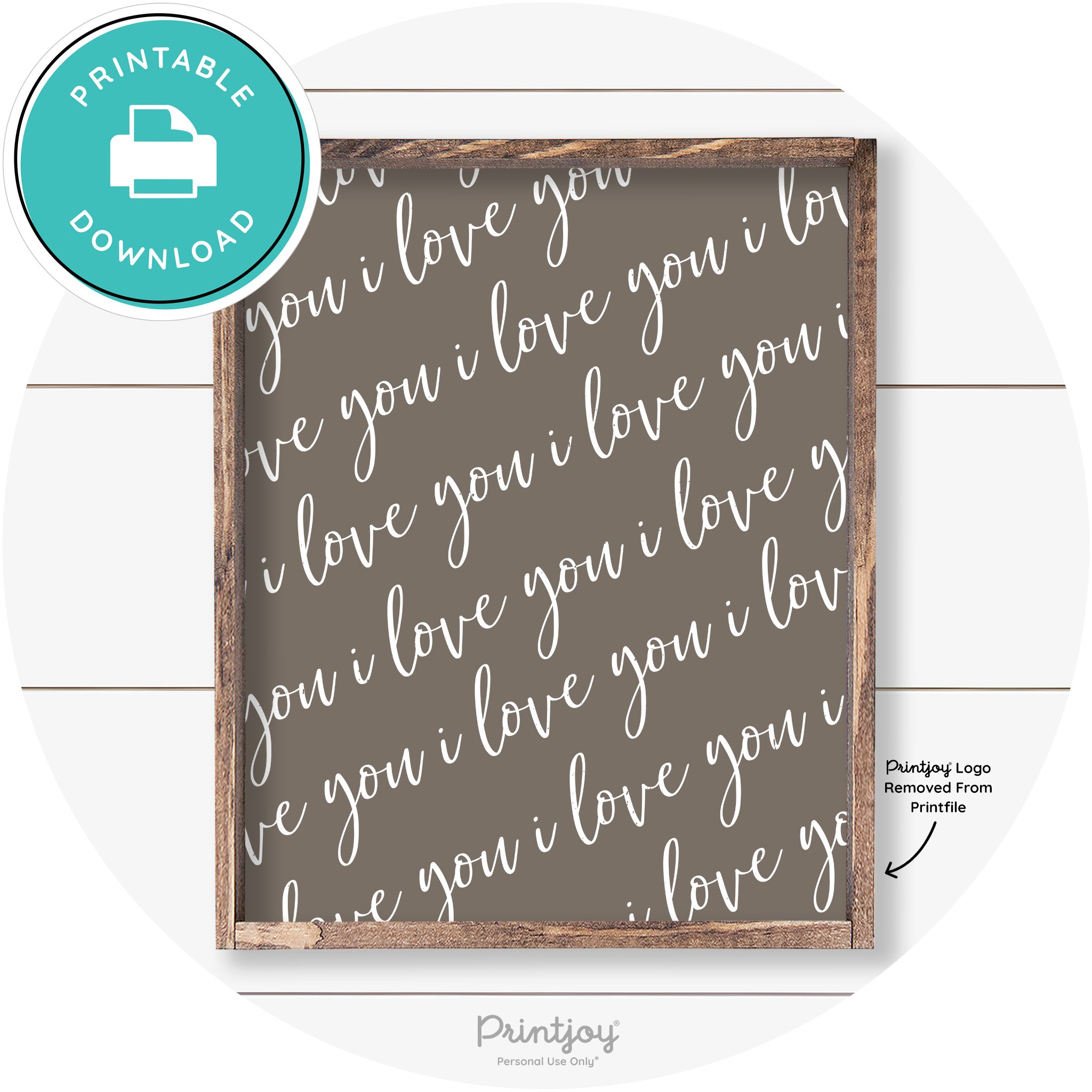 I Love You Pattern Cute Couples Farmhouse Wall Art Free Printable - Printjoy
