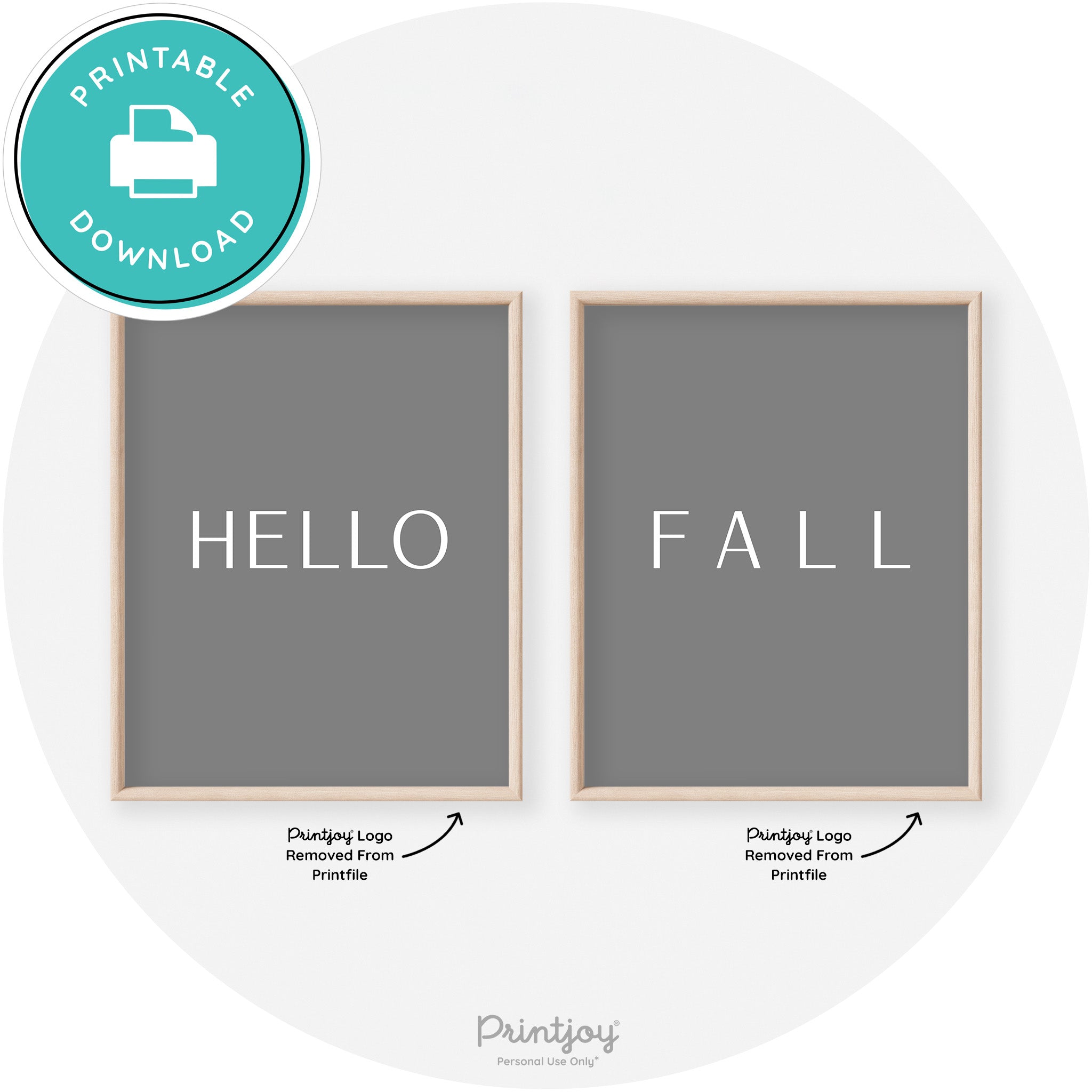 Hello Fall Set Of 2 Modern Transitional Wall Art Decor Free Printable - Printjoy