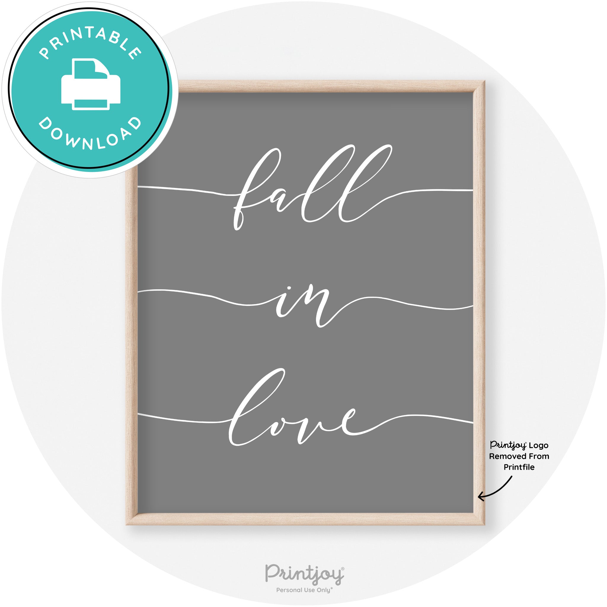 Fall In Love Autumn Modern Transitional Wall Art Decor Free Printable - Printjoy