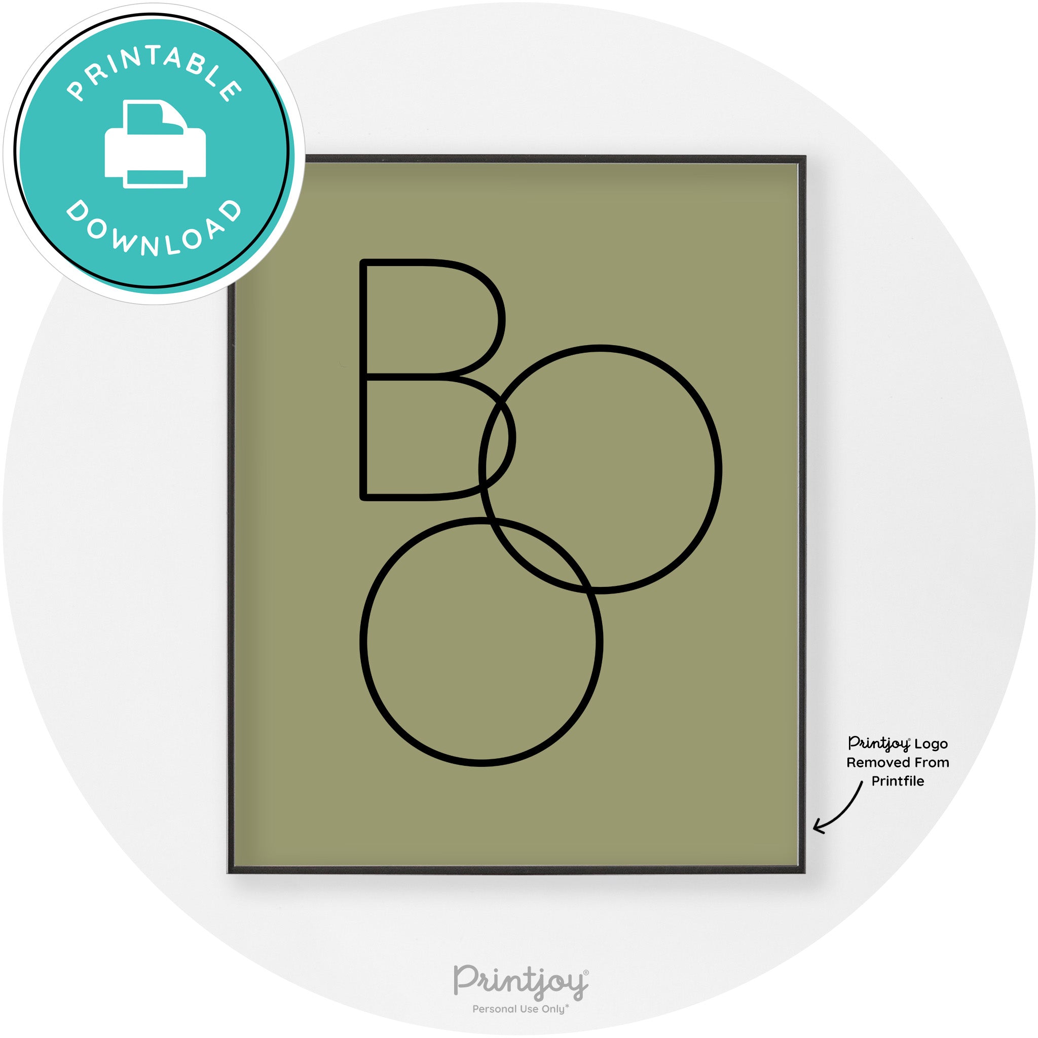 Halloween Cute Boo Modern Chic Wall Art Decor Printable - Printjoy