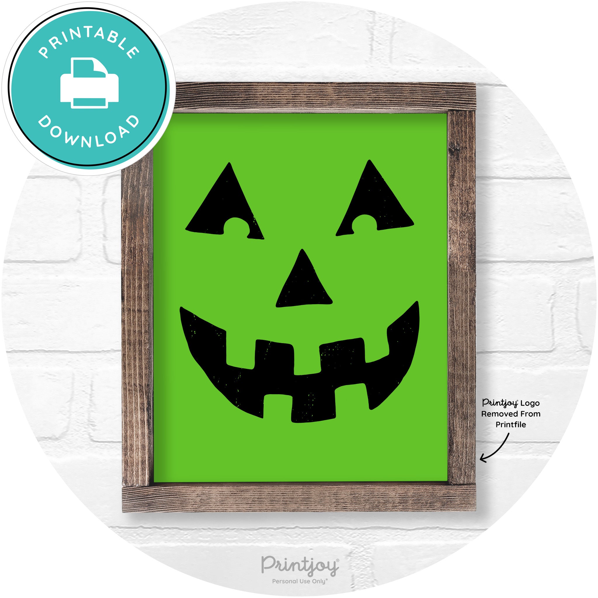 Jack O Lantern Halloween Rustic Farmhouse Wall Art Free Printable - Printjoy
