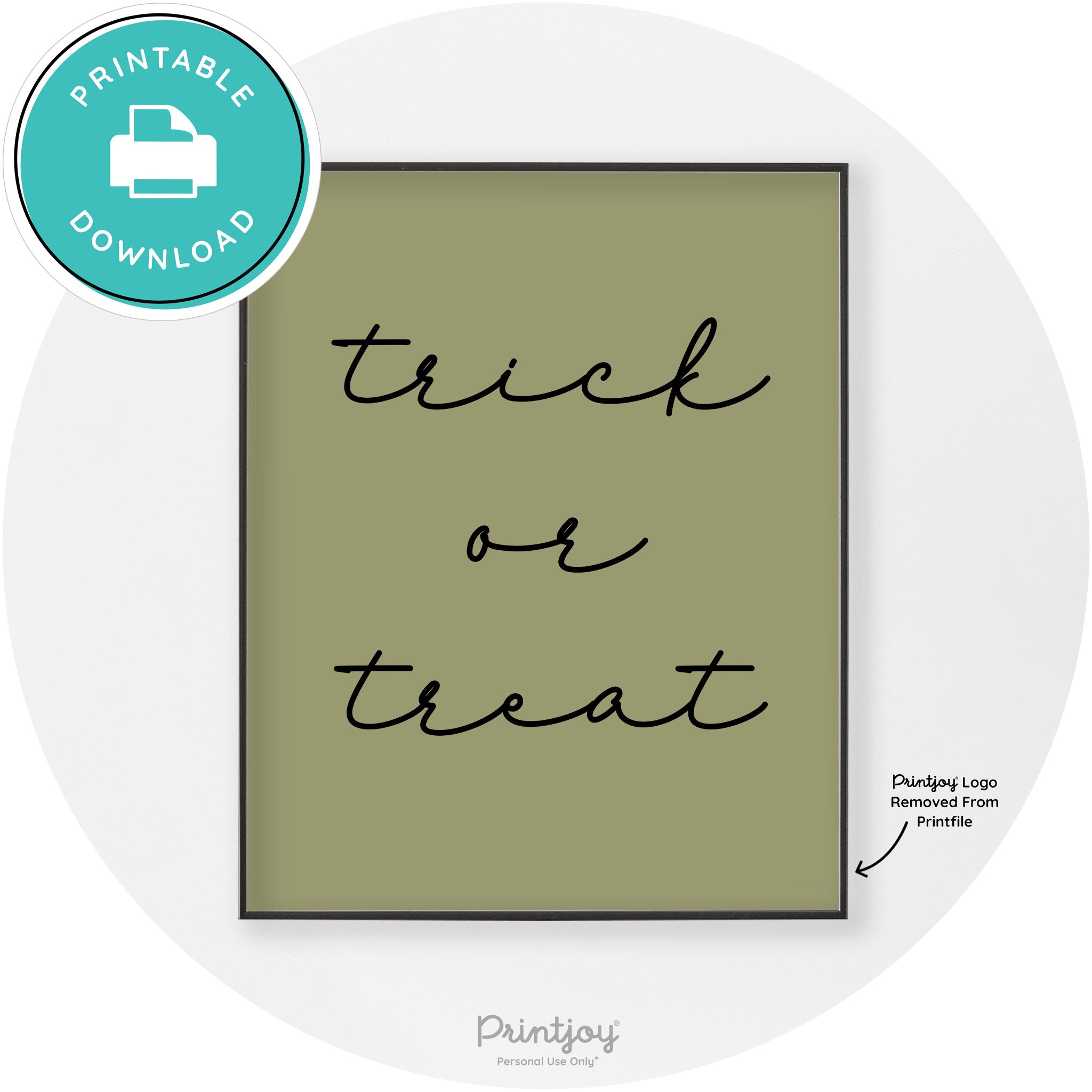 Halloween Cute Trick Or Treat Modern Chic Wall Art Printable - Printjoy