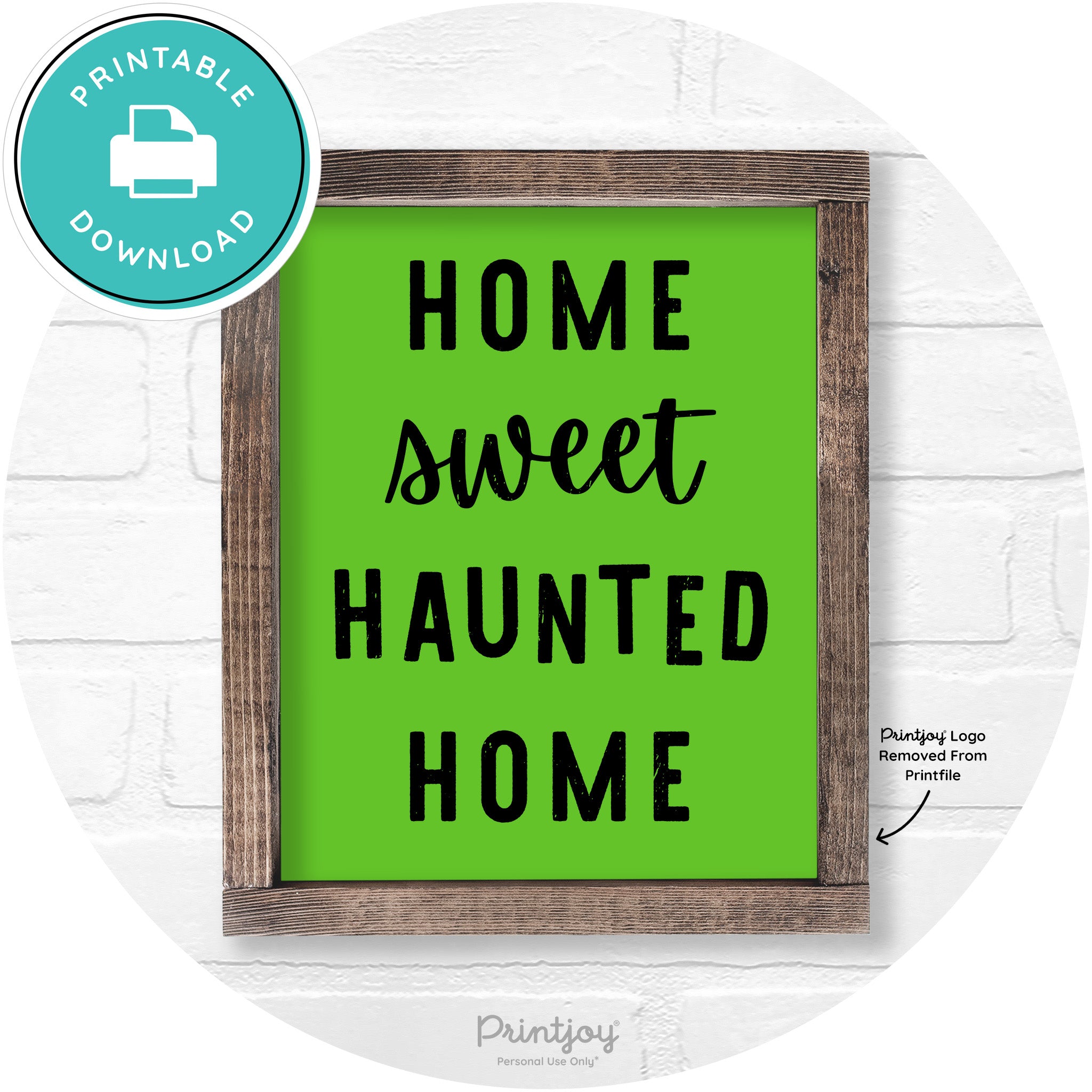Home Sweet Haunted Home Rustic Halloween Wall Art Free Printable - Printjoy