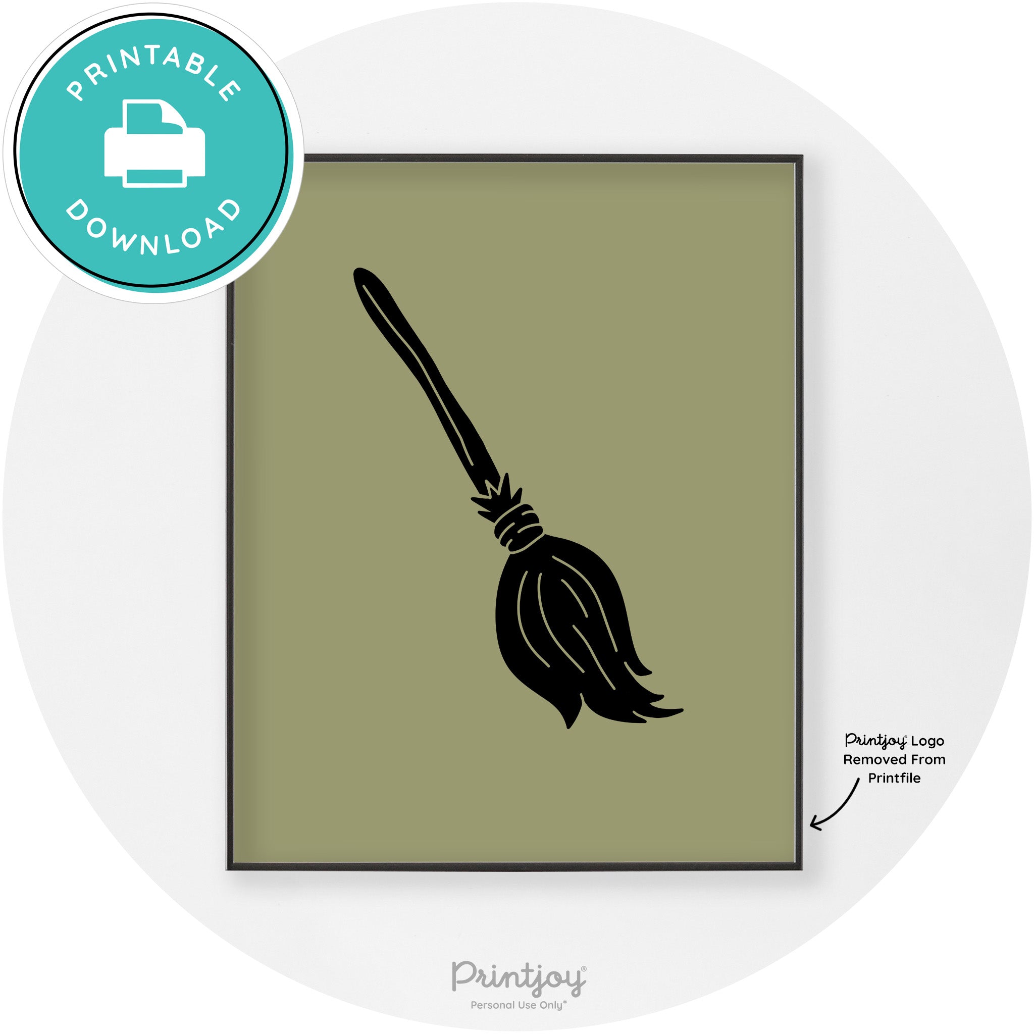 Witches Broom Halloween Cute Modern Chic Wall Art Free Printable - Printjoy