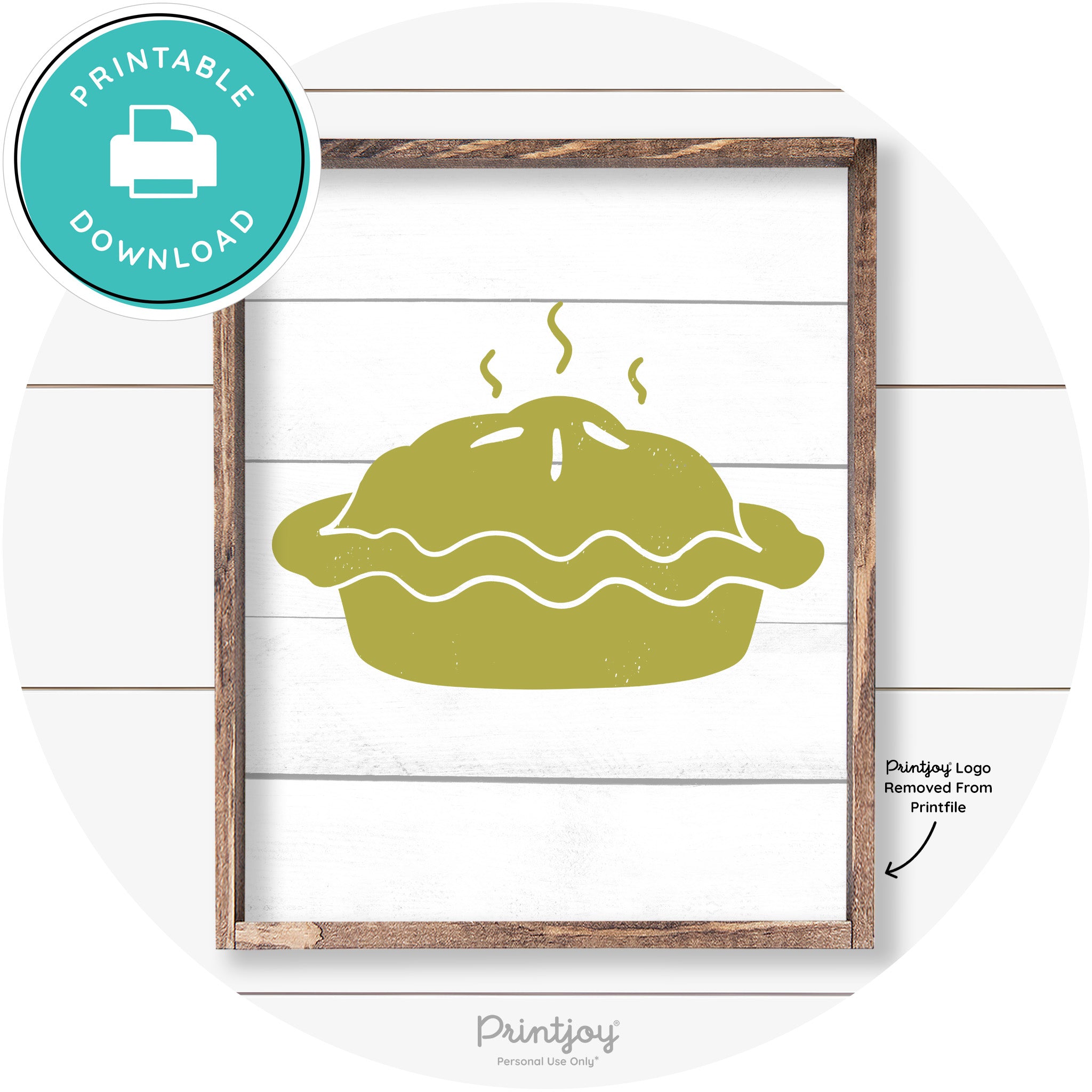 Pie Thanksgiving Desert Cute Farmhouse Wall Art Decor Free Printable - Printjoy