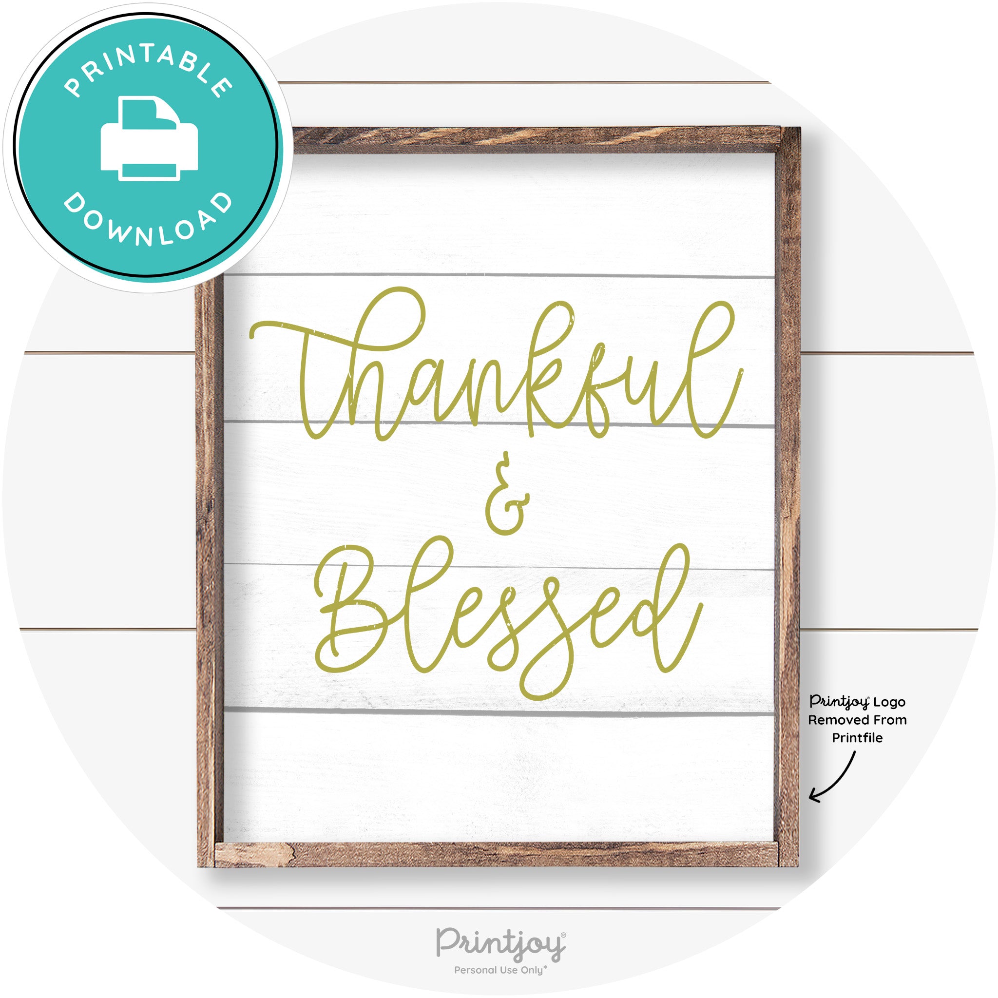 Thankful And Blessed Thanksgiving Farmhouse Wall Art Free Printable - Printjoy