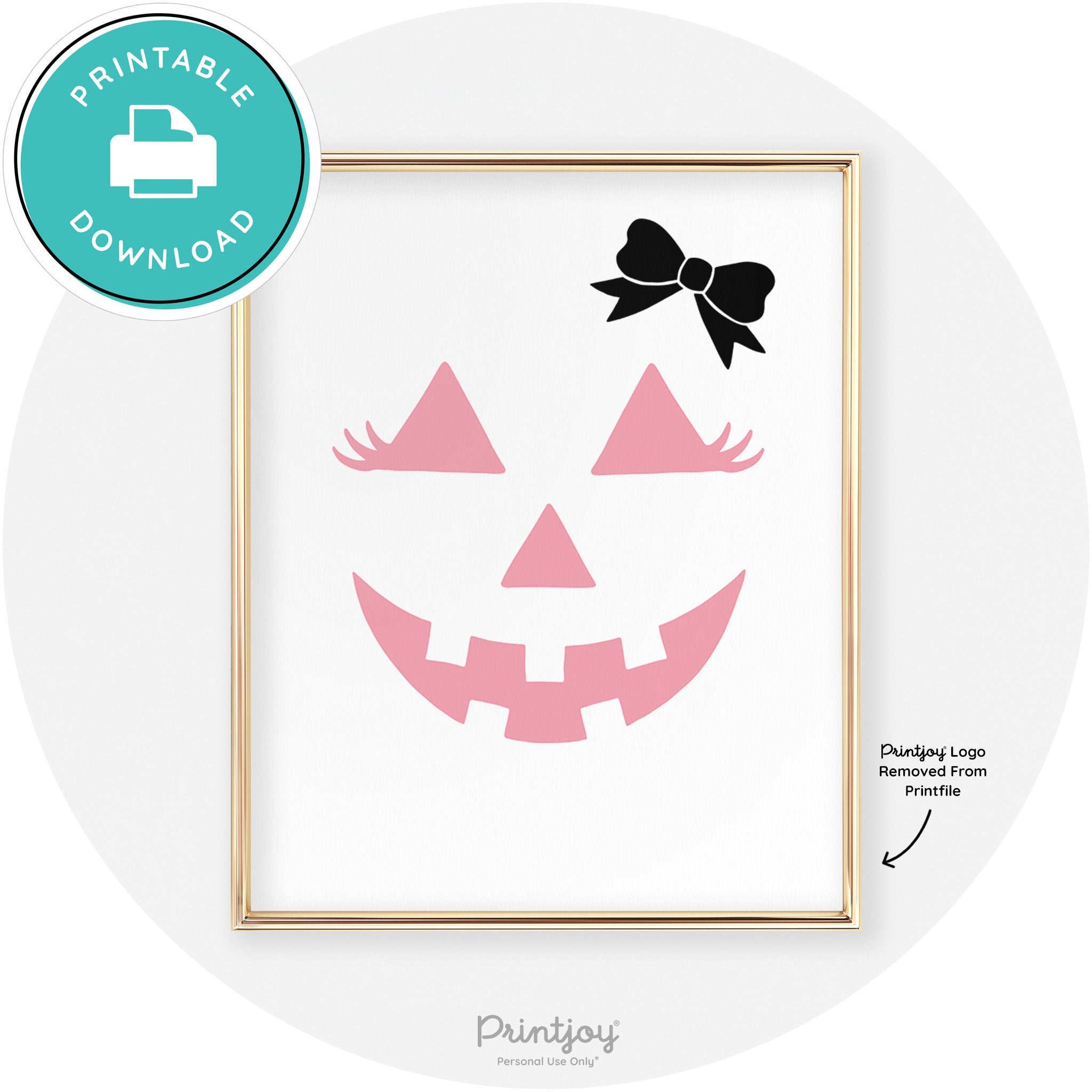 Girl Jack O Lantern Fun Cute Chic Halloween Wall Art Free Printable - Printjoy