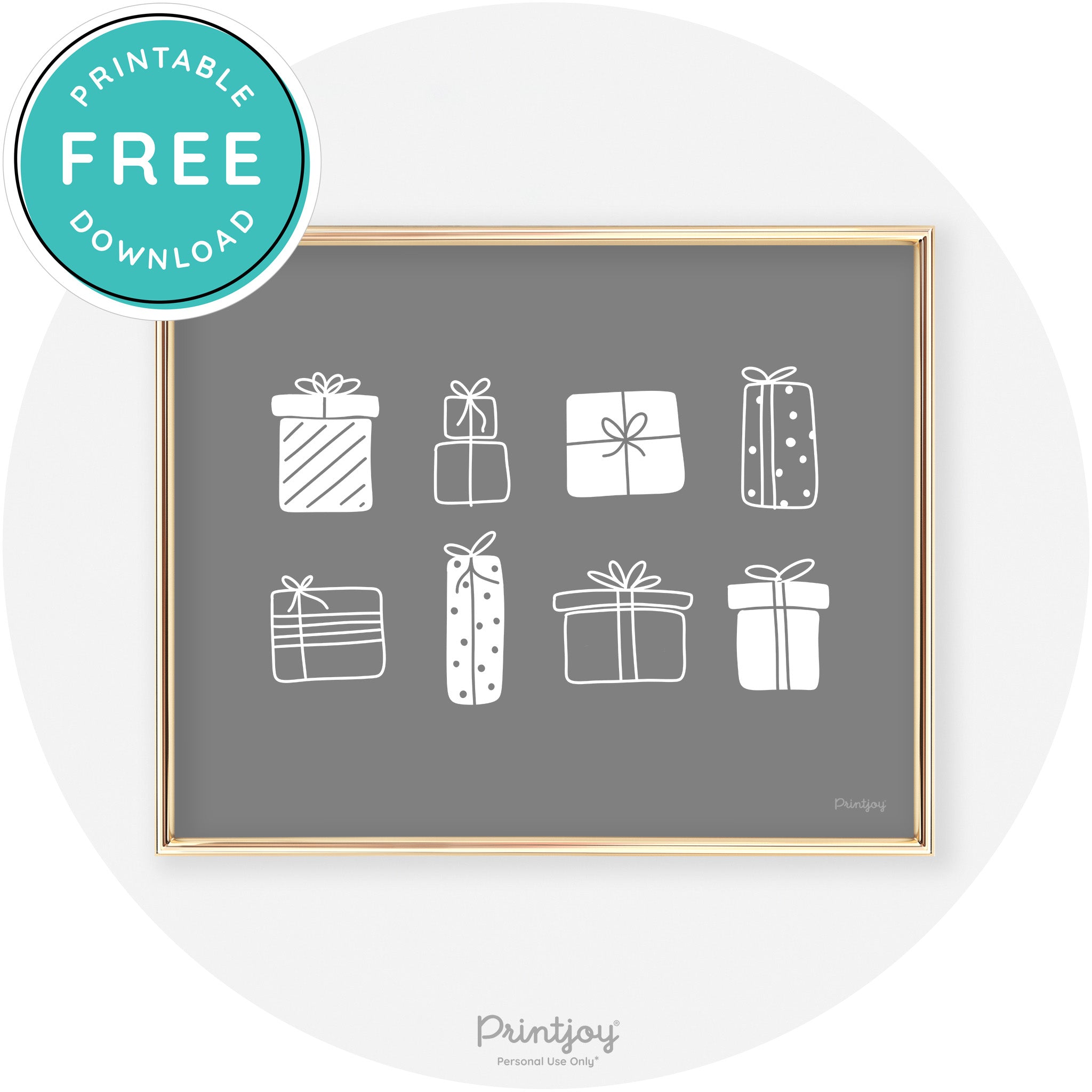 Presents Christmas Gifts Cute Modern Chic Wall Art Free Printable - Printjoy