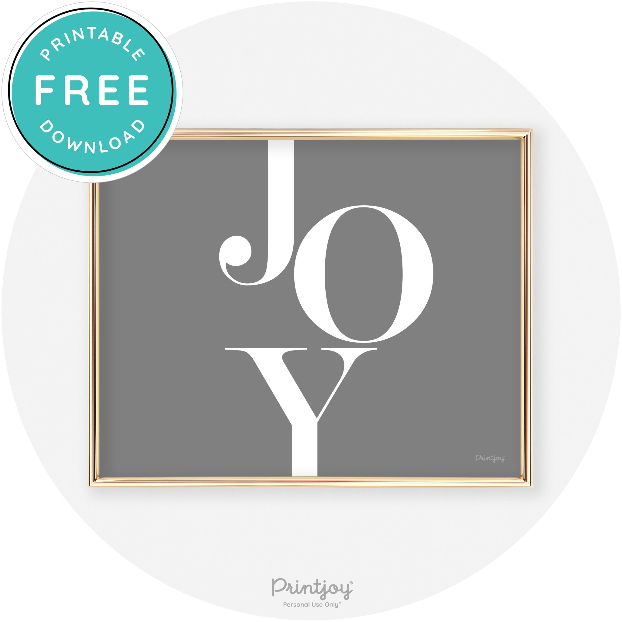 Joy Typography Cute Simple Modern Wall Art Decor Free Printable - Printjoy