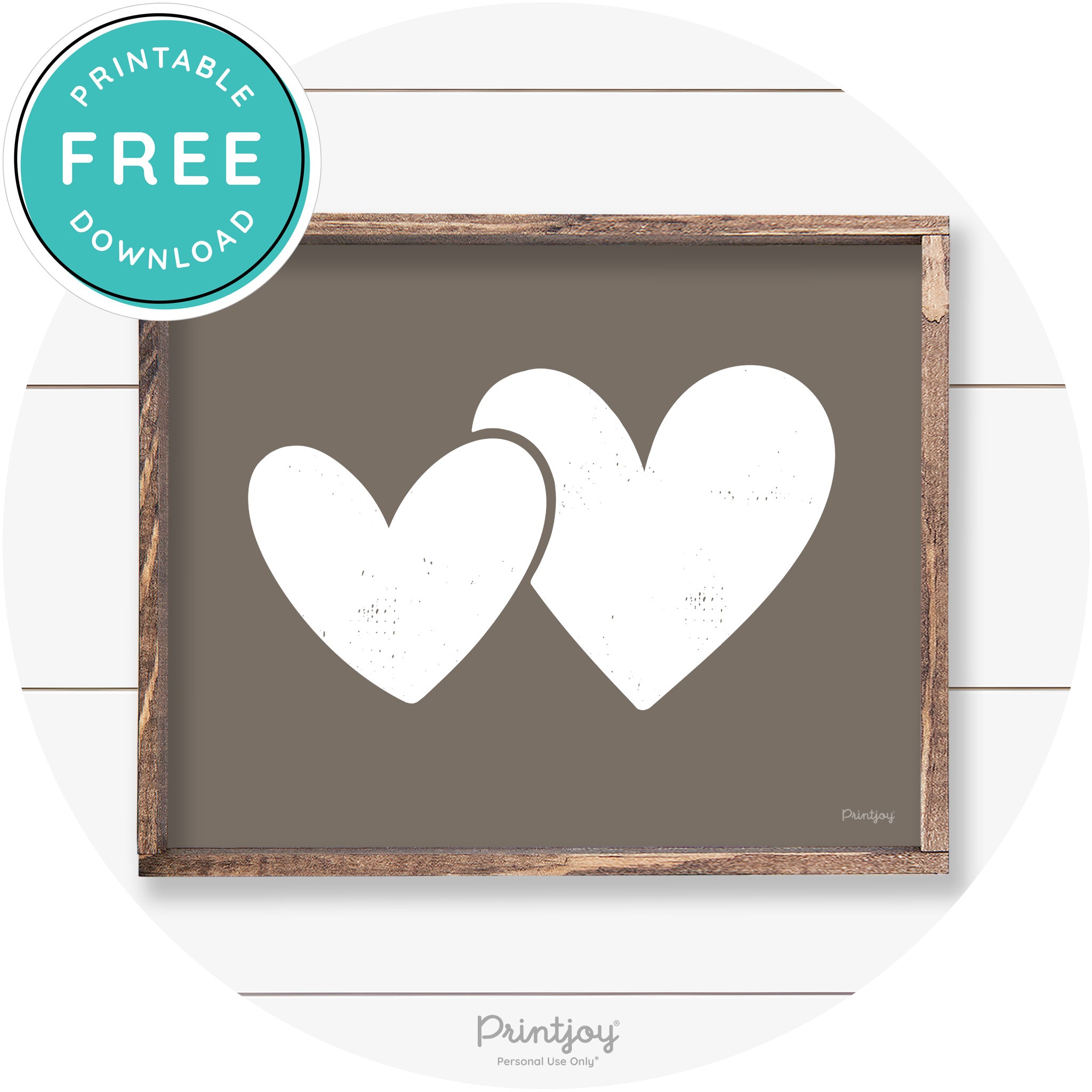 Heart Silhouettes Cute Couples Farmhouse Wall Art Free Printable