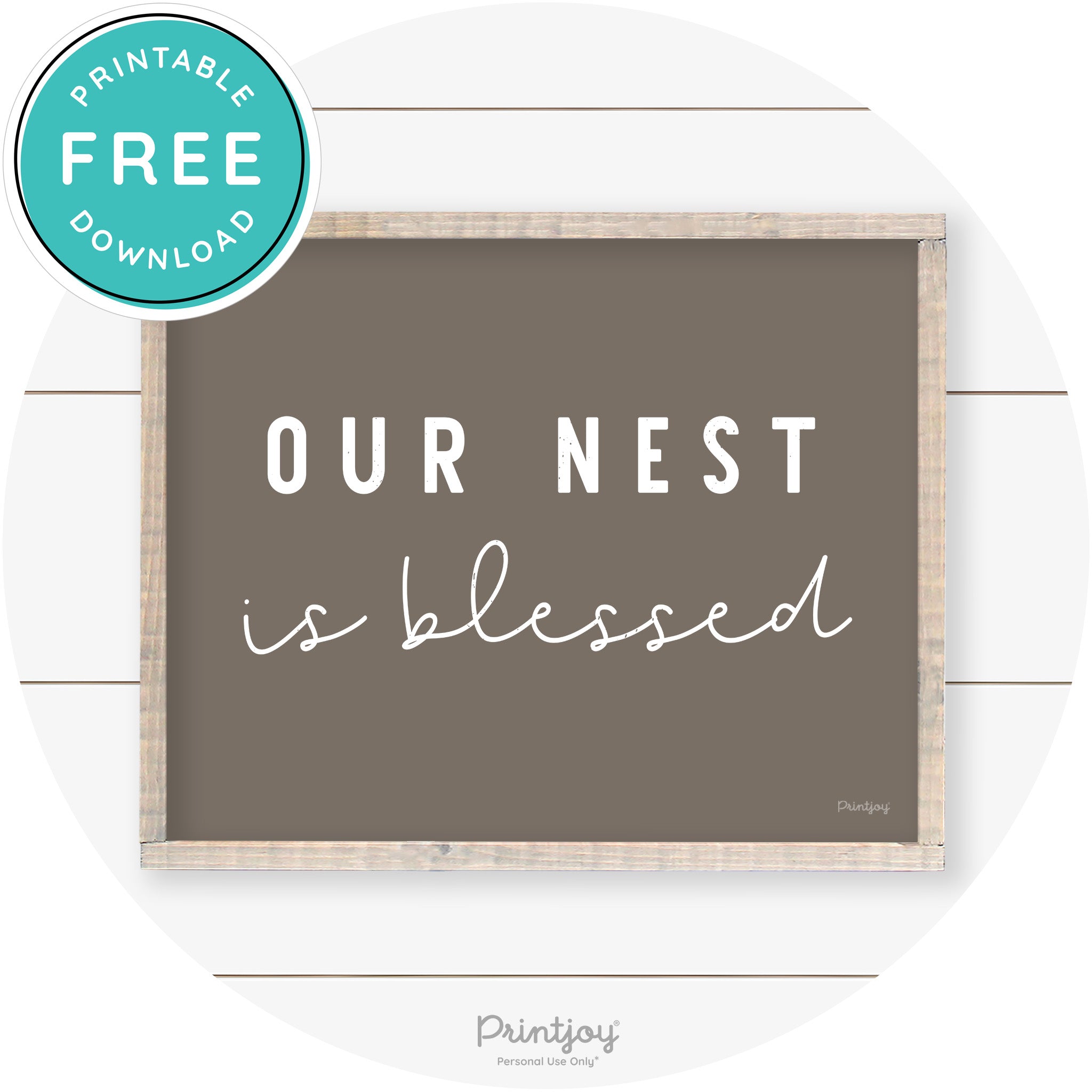 Our Nest Is Blessed Farmhouse Living Room Wall Art Free Printable - Printjoy