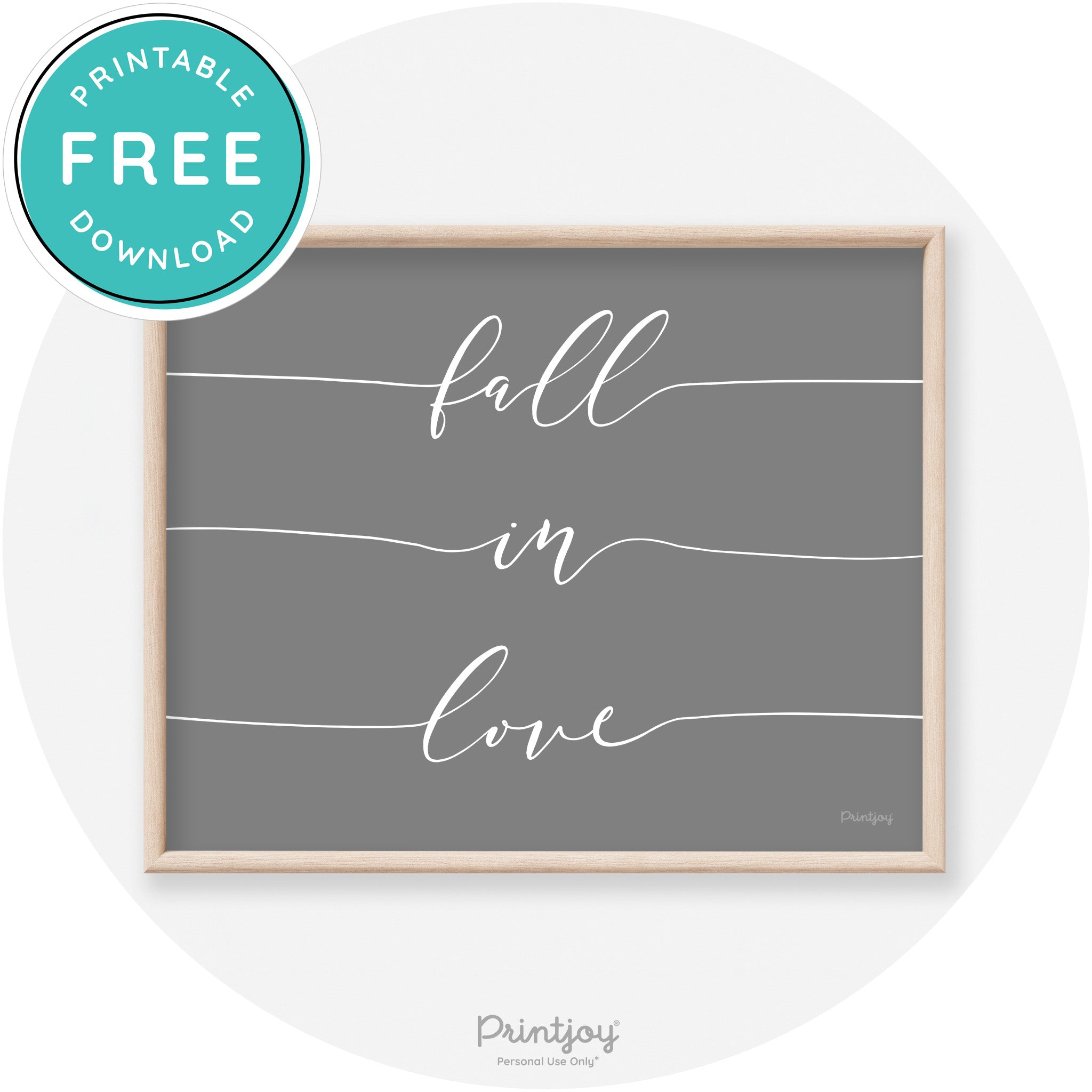 Fall In Love Autumn Modern Transitional Wall Art Decor Free Printable - Printjoy