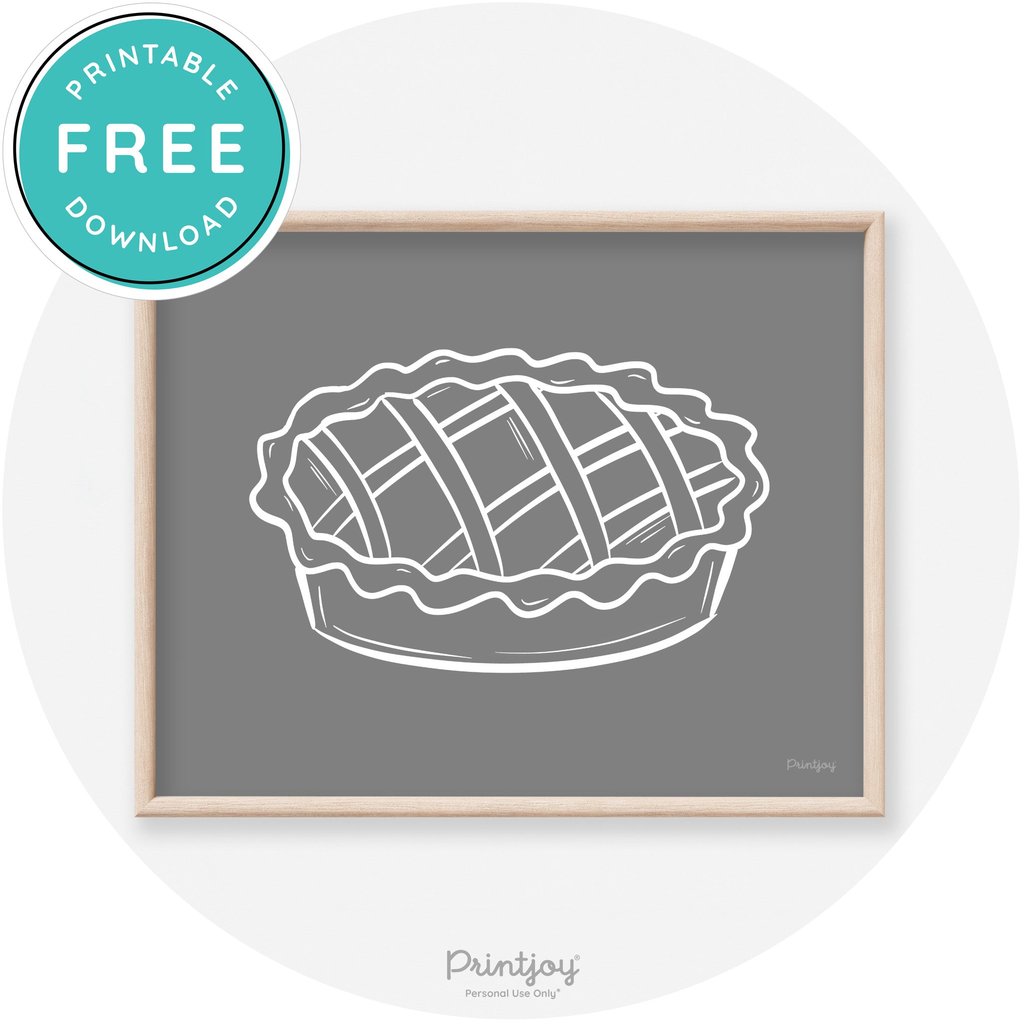 Pie Drawing Thanksgiving Modern Transitional Wall Art Free Printable - Printjoy