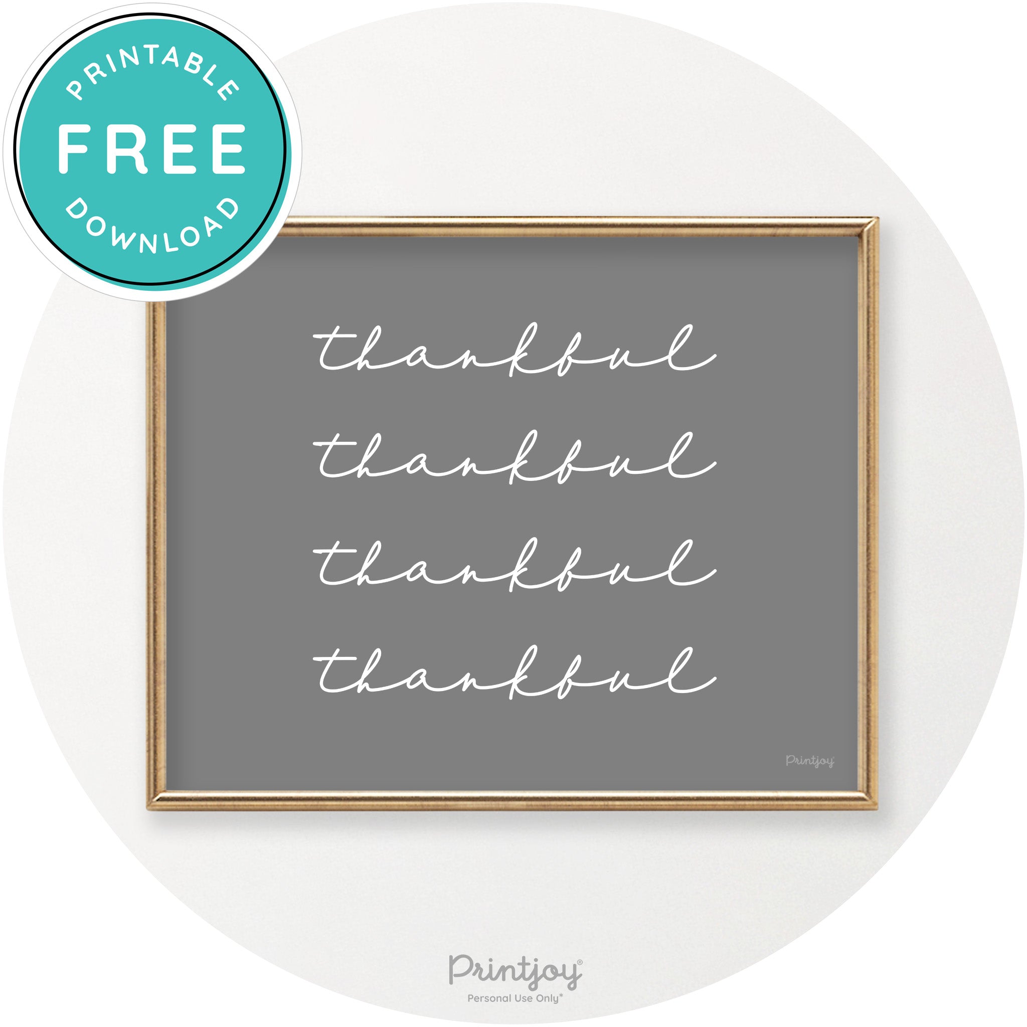 Thankful Pattern Cute Thanksgiving Modern Chic Wall Art Printable - Printjoy