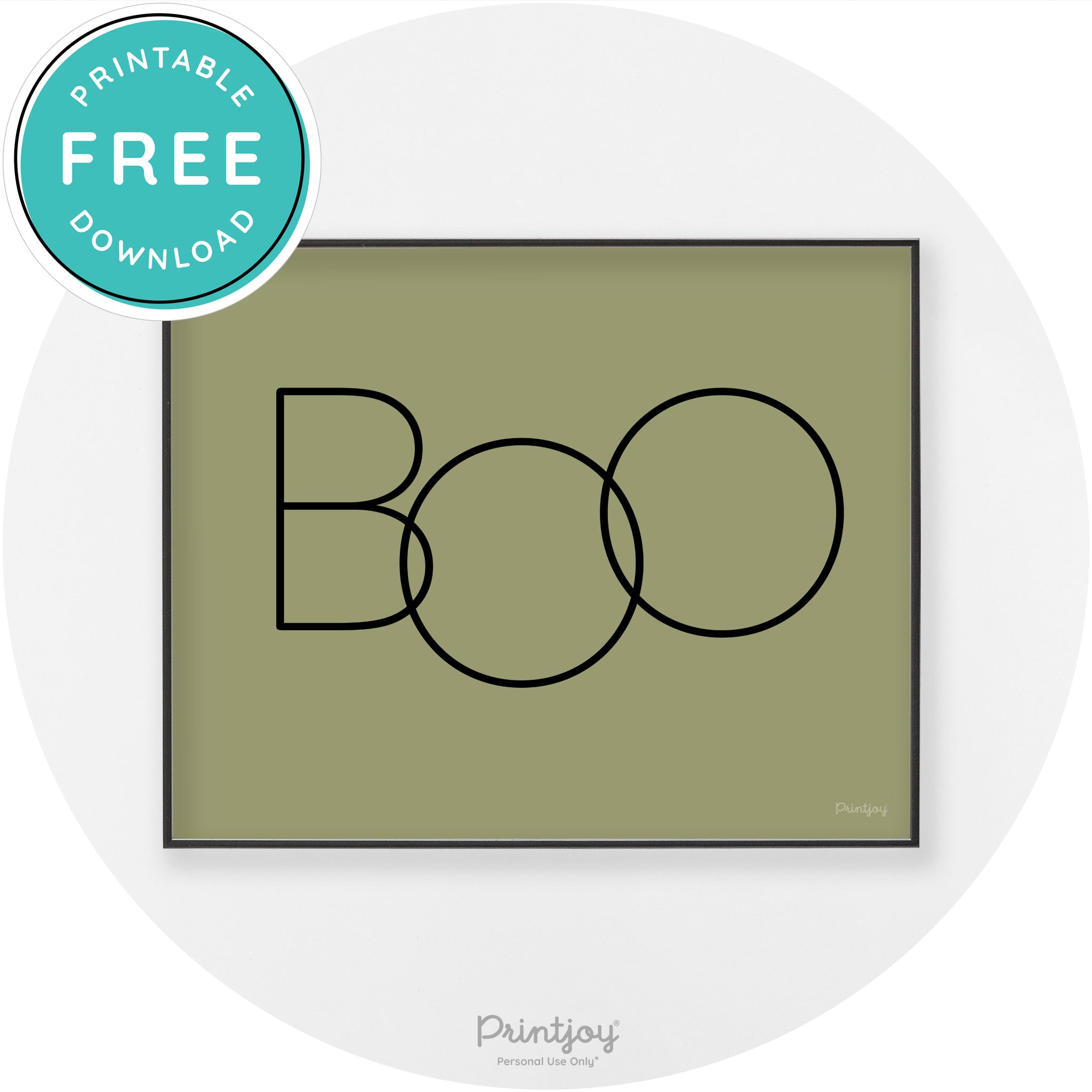 Halloween Cute Boo Modern Chic Wall Art Decor Printable - Printjoy