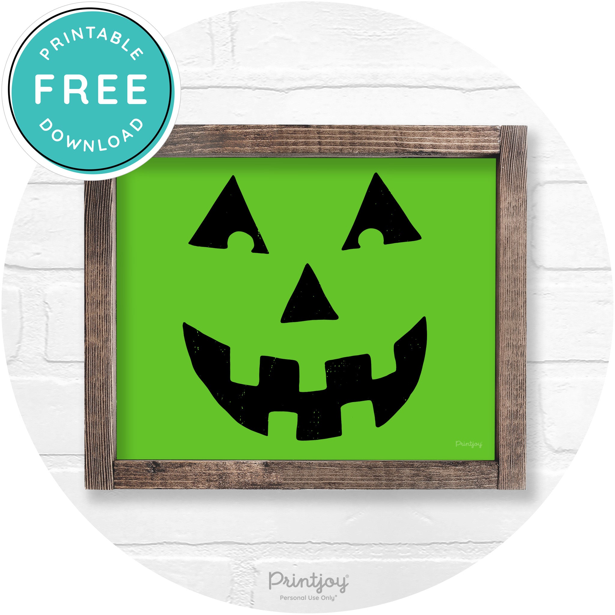 Jack O Lantern Halloween Rustic Farmhouse Wall Art Free Printable - Printjoy