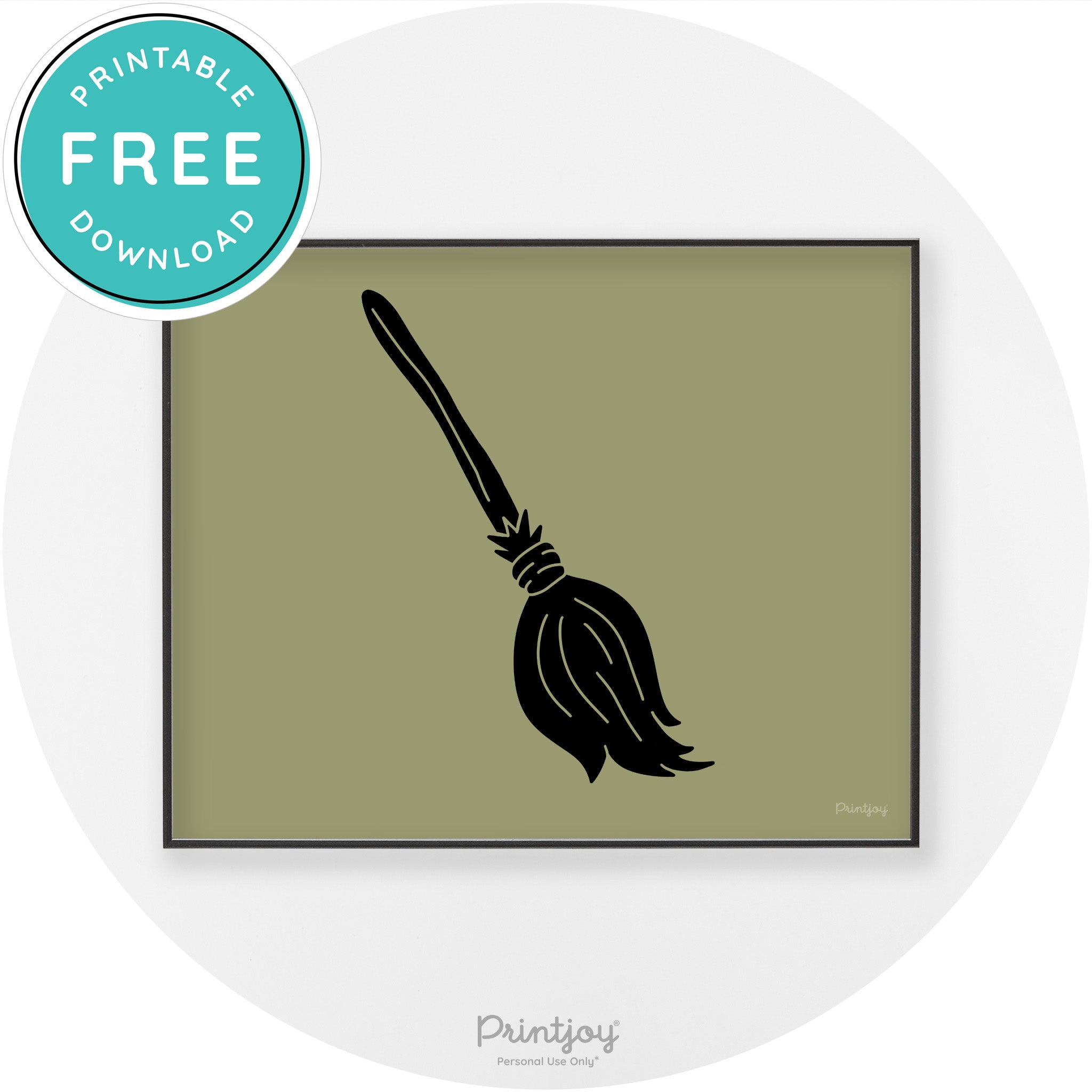 Witches Broom Halloween Cute Modern Chic Wall Art Free Printable - Printjoy