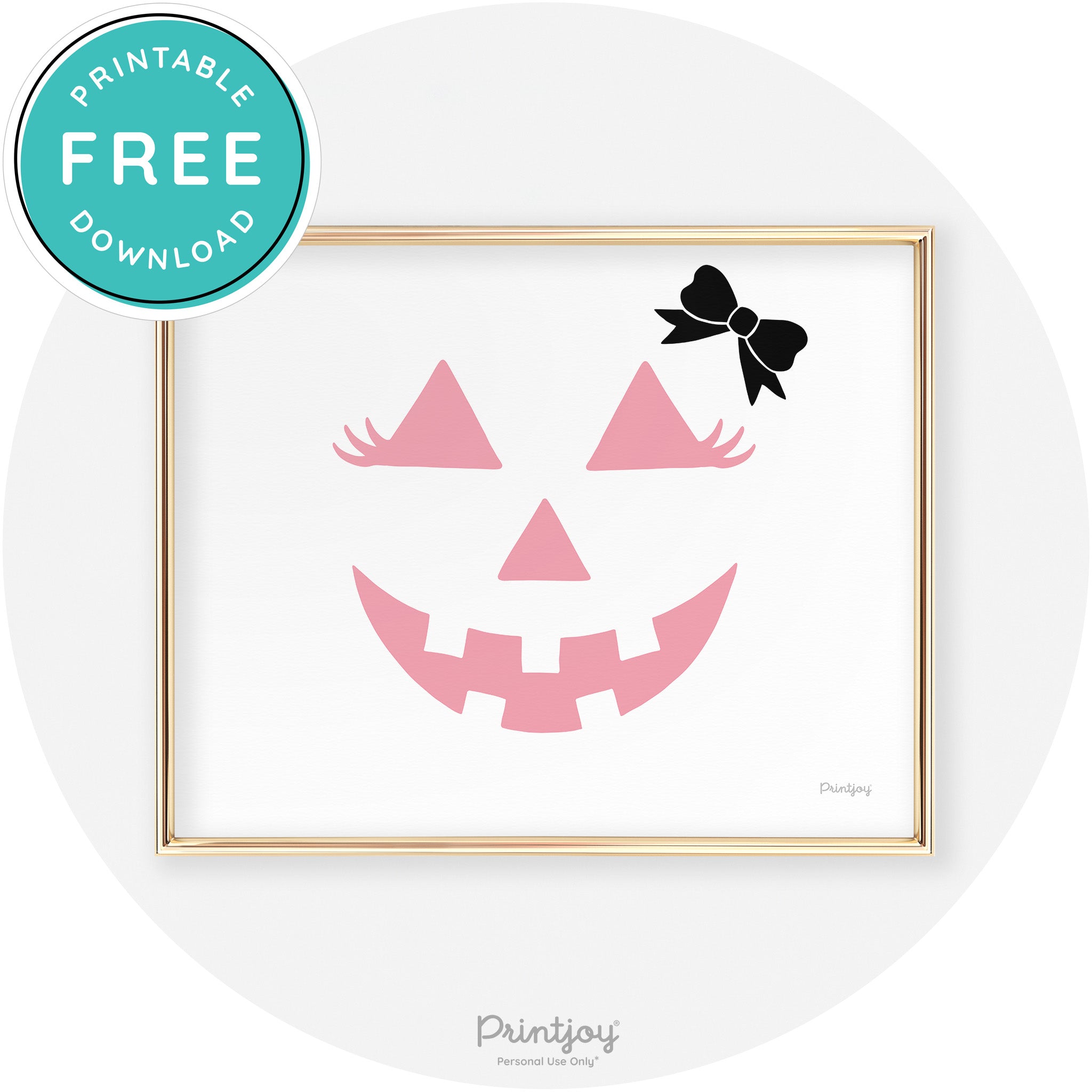 Girl Jack O Lantern Fun Cute Chic Halloween Wall Art Free Printable - Printjoy