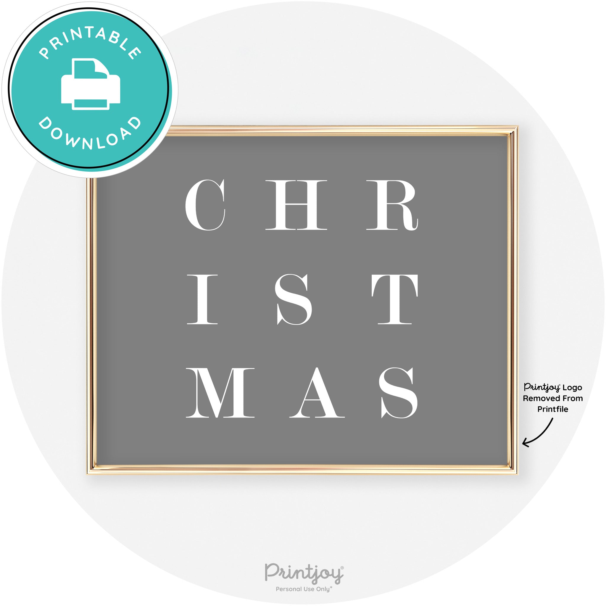 Christmas Typography Cute Modern Chic Decor Wall Art Free Printable - Printjoy