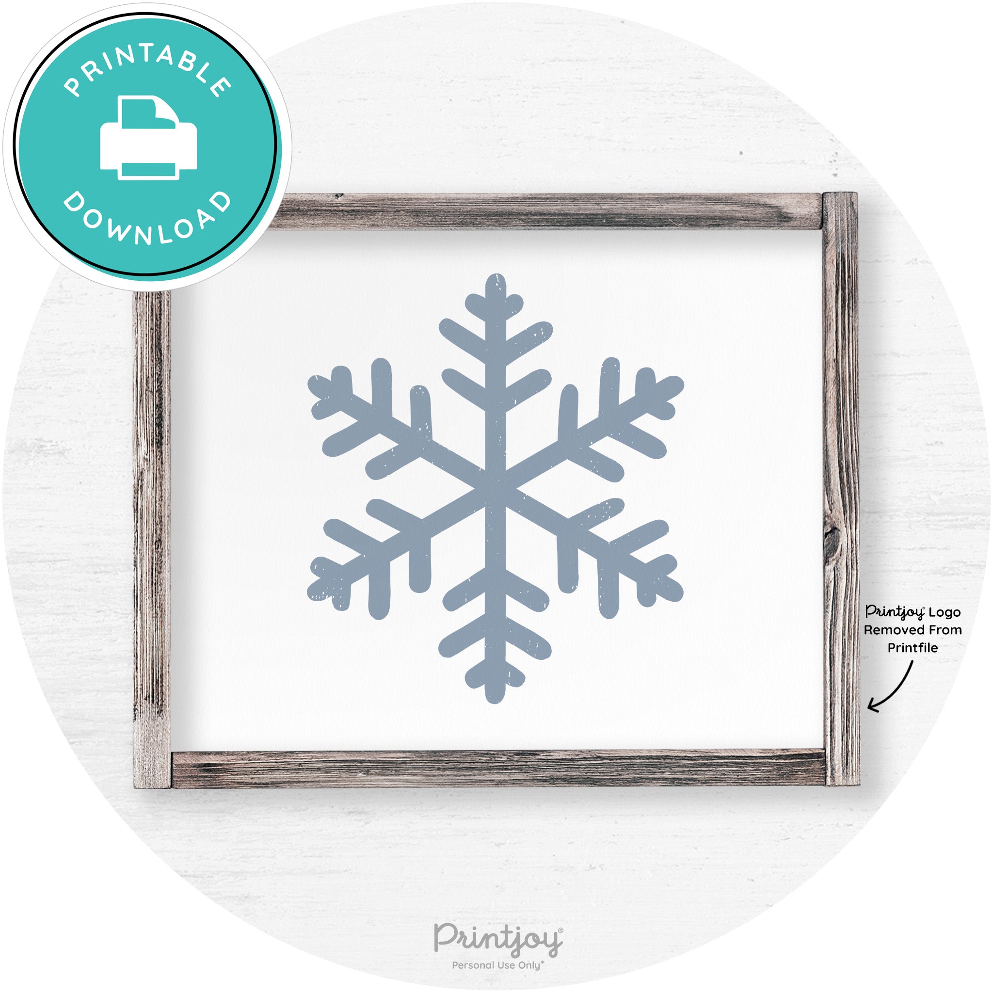 Snowflake Silhouette Winter Farmhouse Wall Art Decor Free Printable - Printjoy