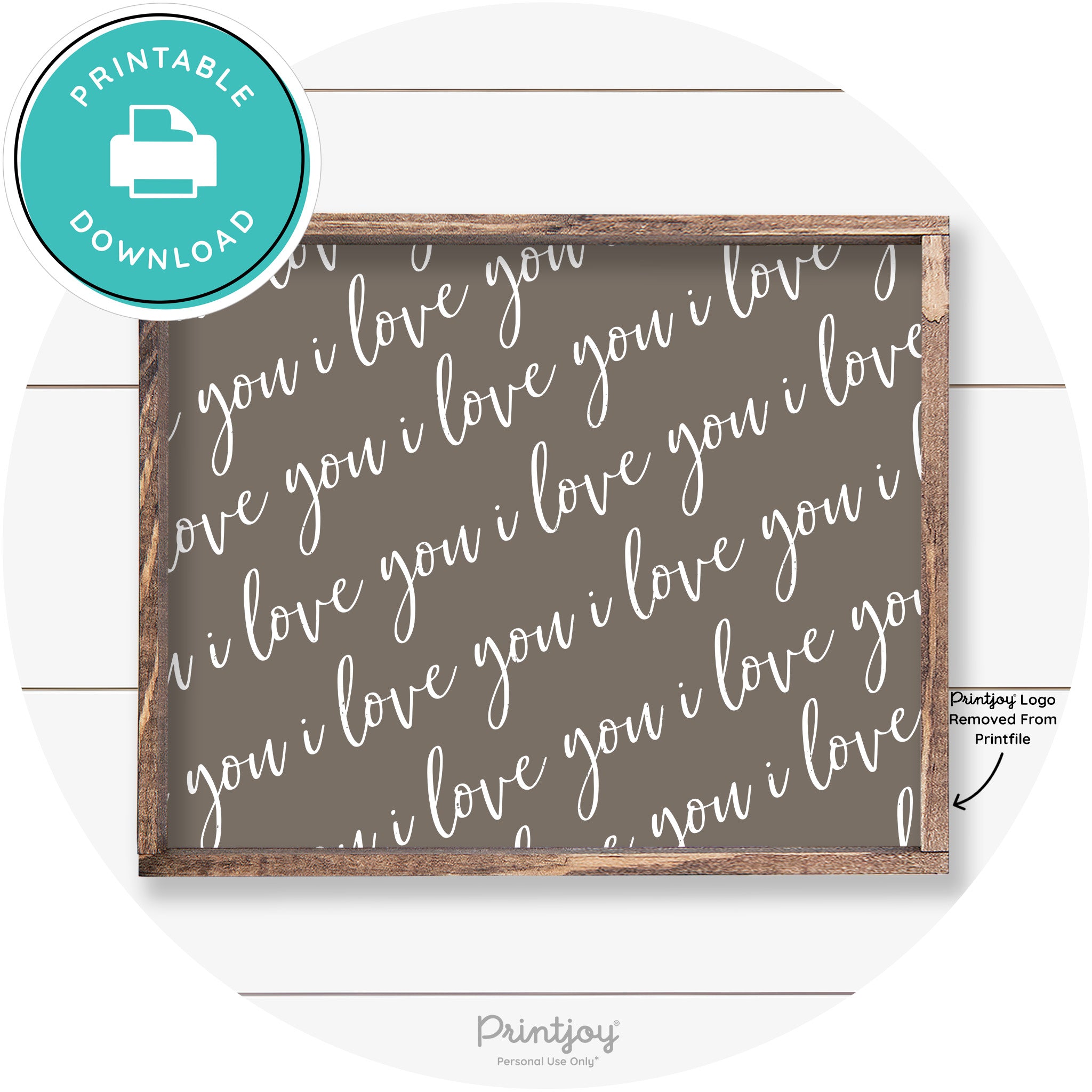I Love You Pattern Cute Couples Farmhouse Wall Art Free Printable - Printjoy