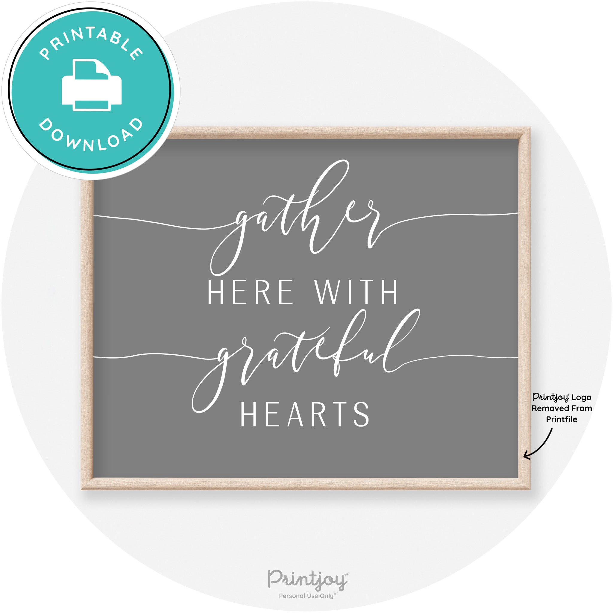 Gather Here Grateful Hearts Thanksgiving Transitional Art Free Printable - Printjoy
