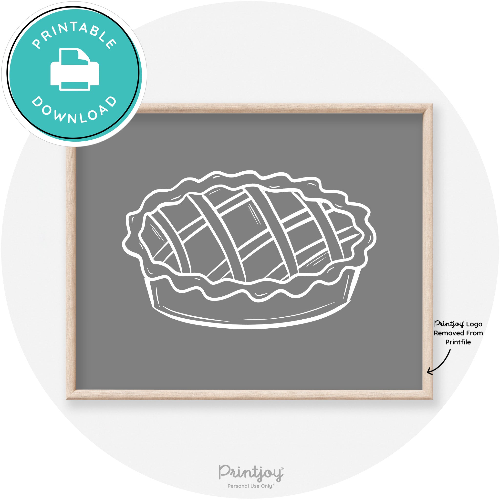 Pie Drawing Thanksgiving Modern Transitional Wall Art Free Printable - Printjoy