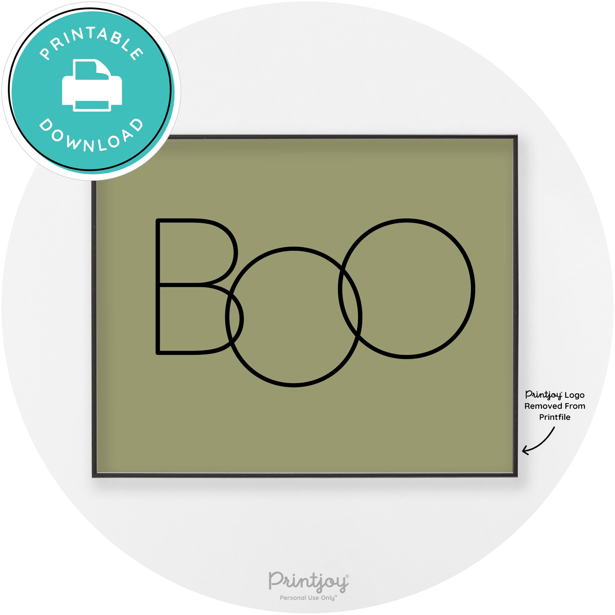 Halloween Cute Boo Modern Chic Wall Art Decor Printable - Printjoy