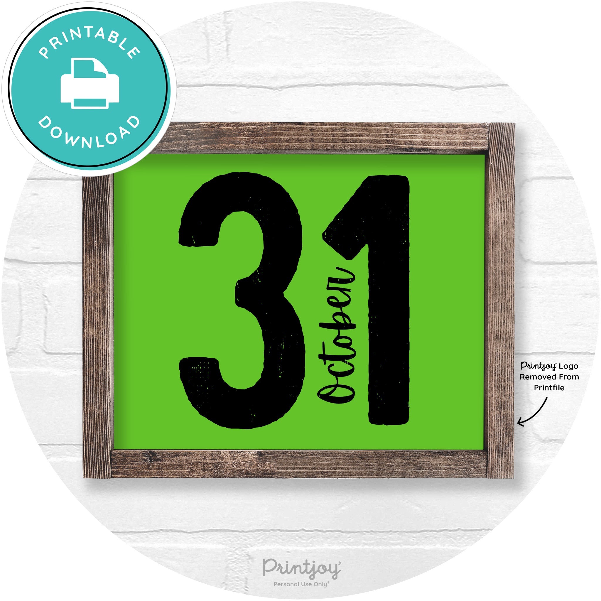 October 31 Halloween Rustic Farmhouse Wall Art Free Printable - Printjoy