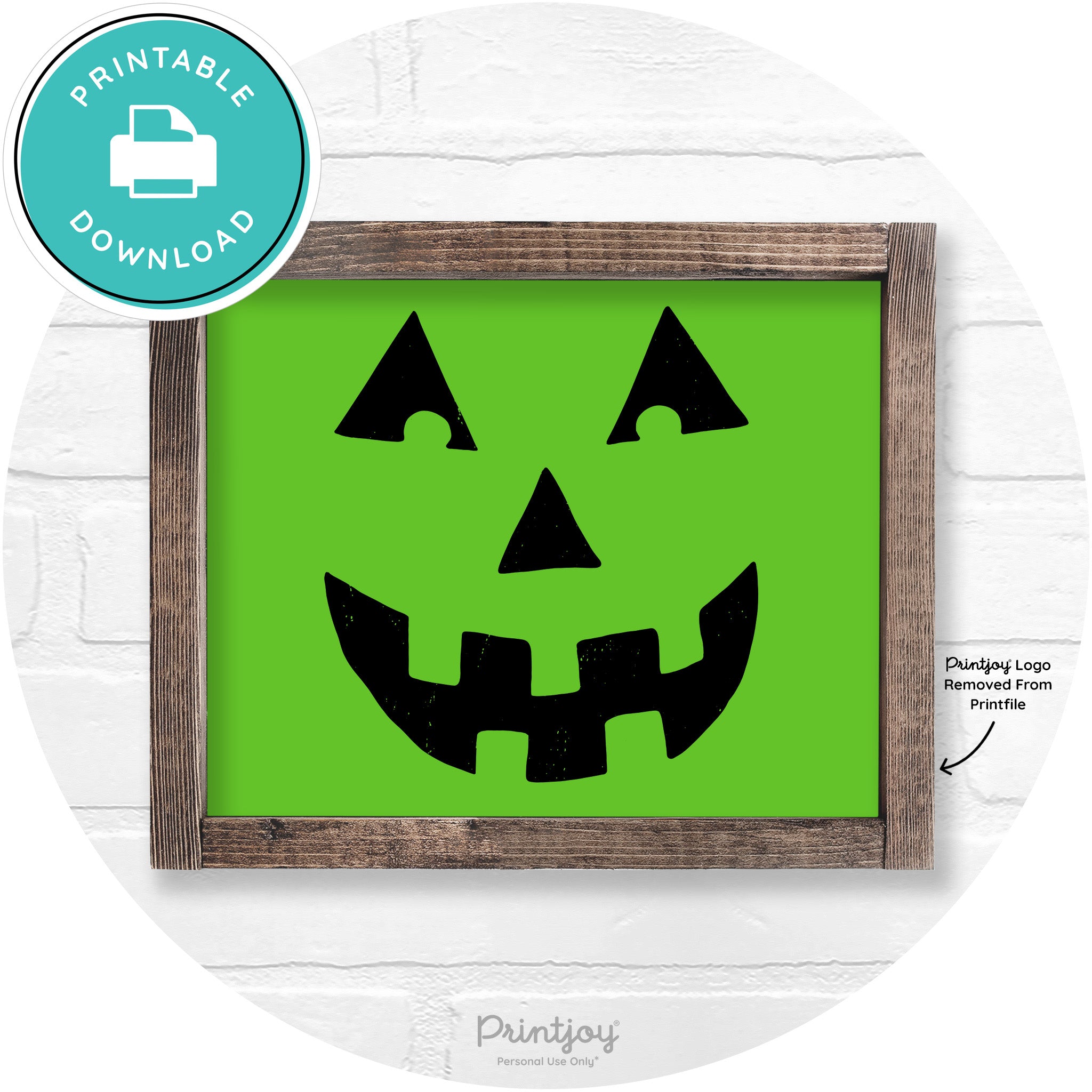 Jack O Lantern Halloween Rustic Farmhouse Wall Art Free Printable - Printjoy