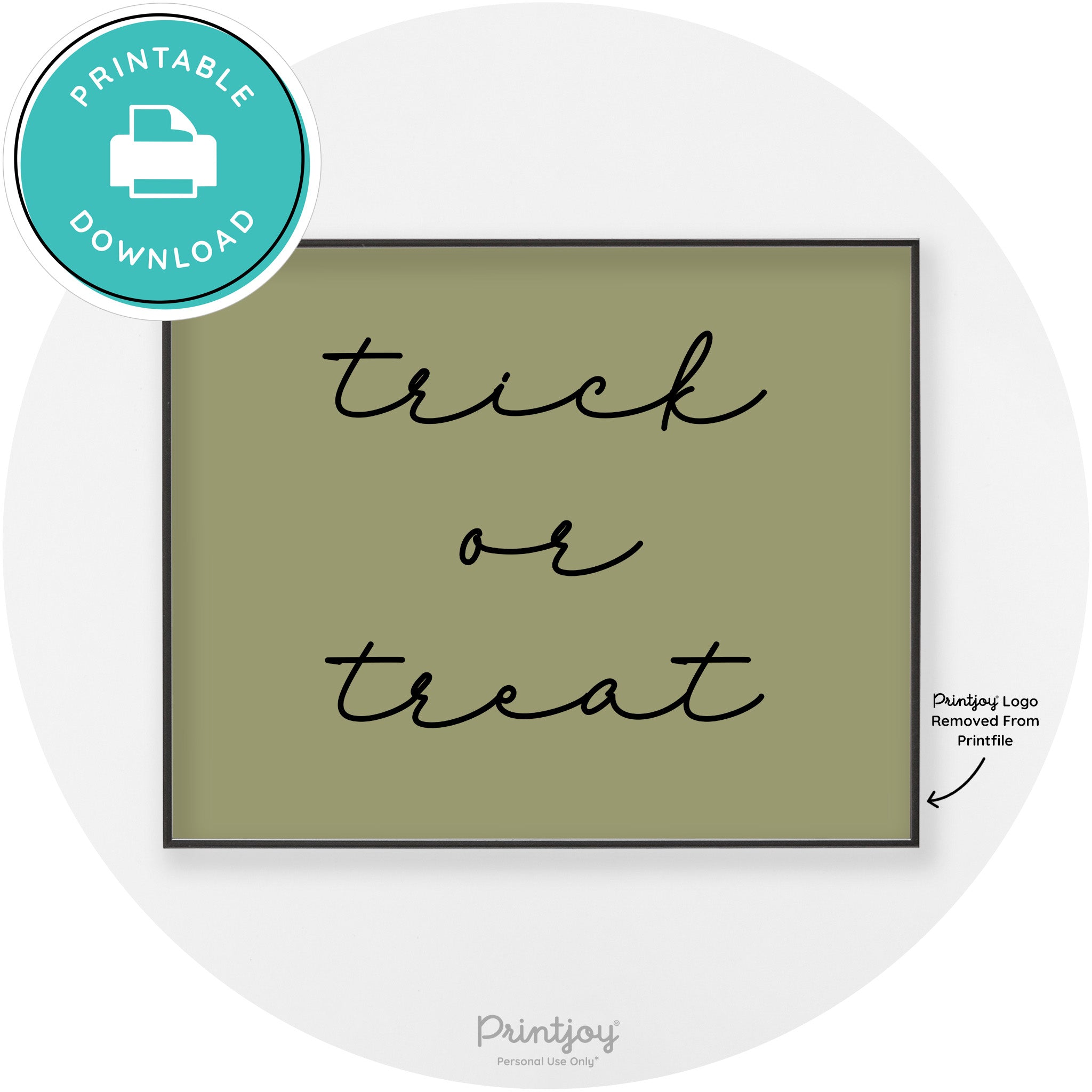 Halloween Cute Trick Or Treat Modern Chic Wall Art Printable - Printjoy