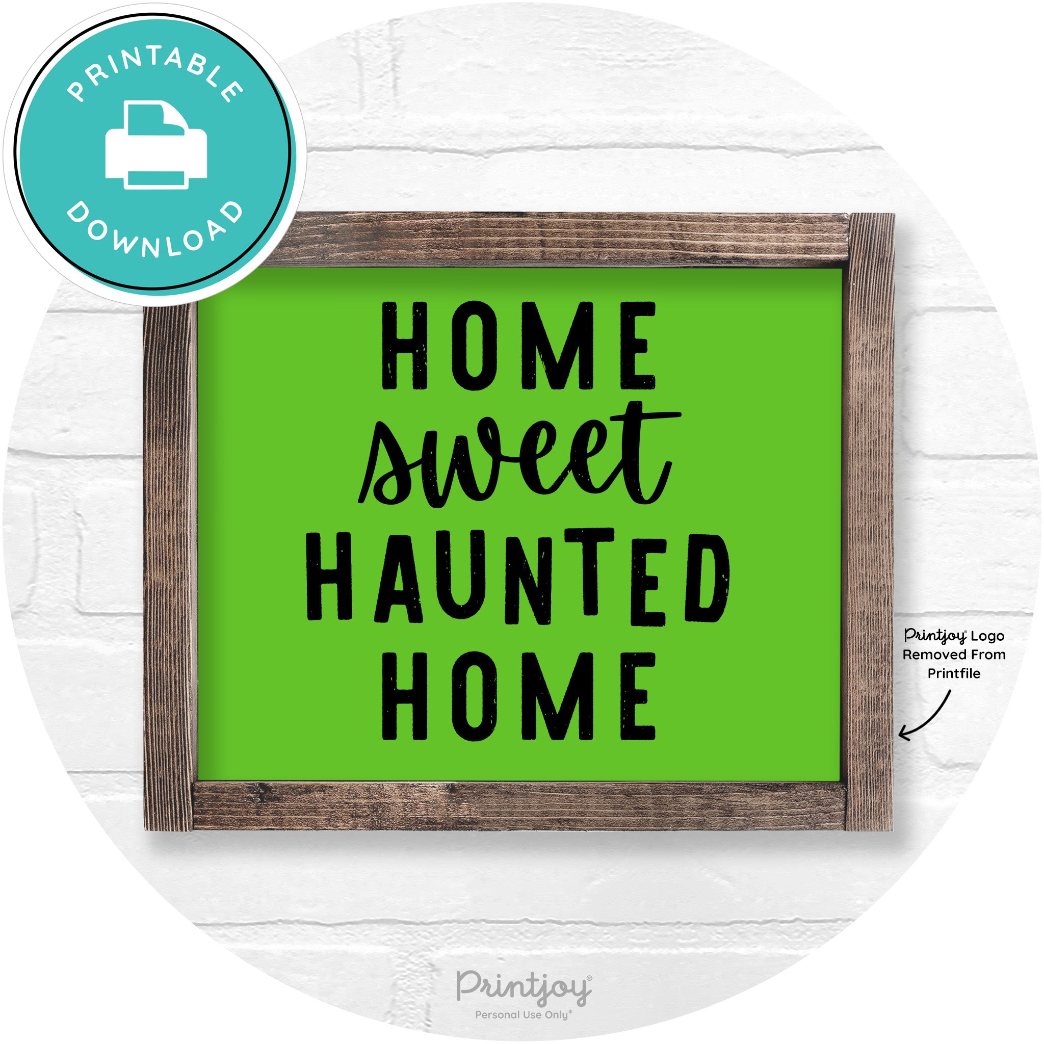 Home Sweet Haunted Home Rustic Halloween Wall Art Free Printable - Printjoy
