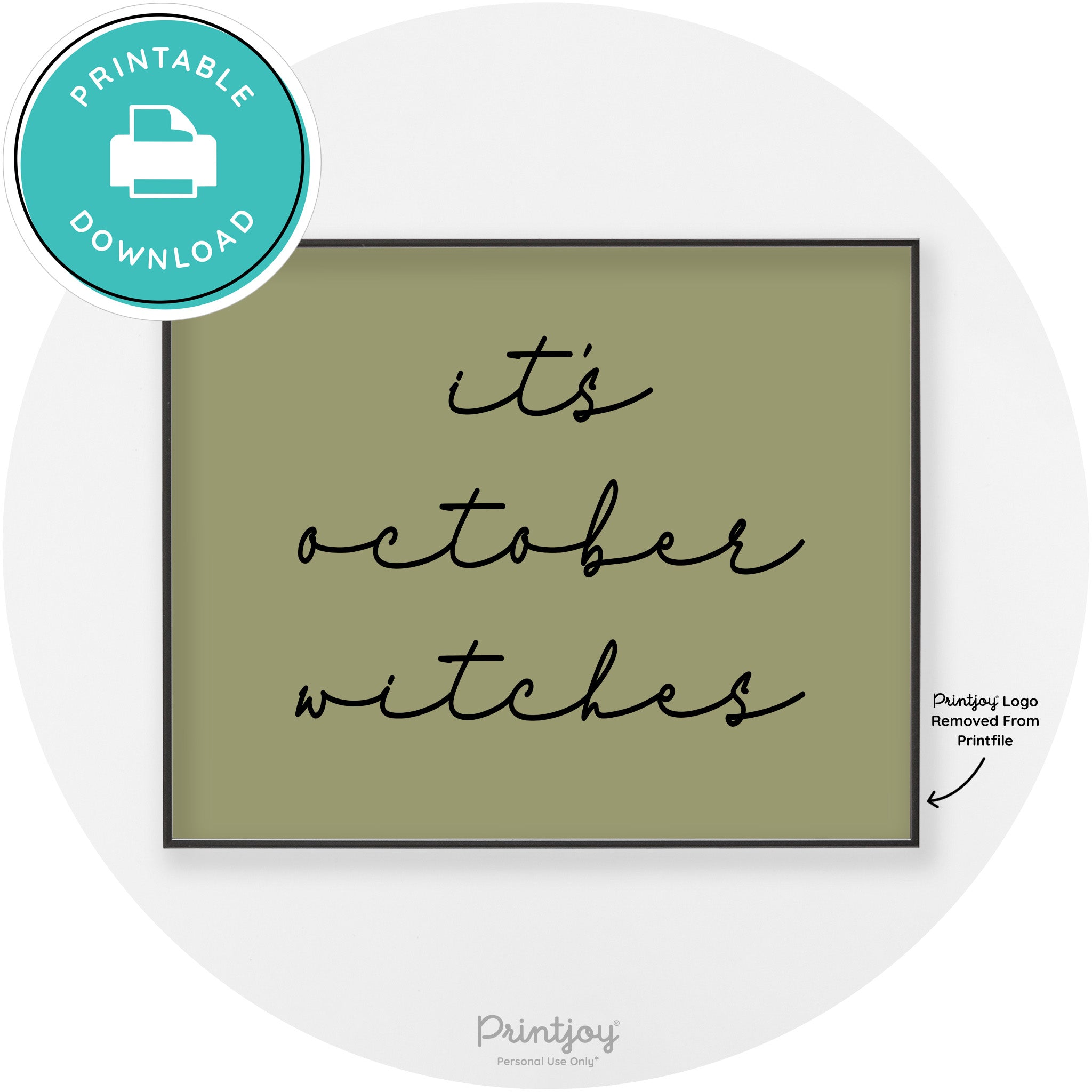 It's October Witches Funny Halloween Chic Wall Art Free Printable - Printjoy
